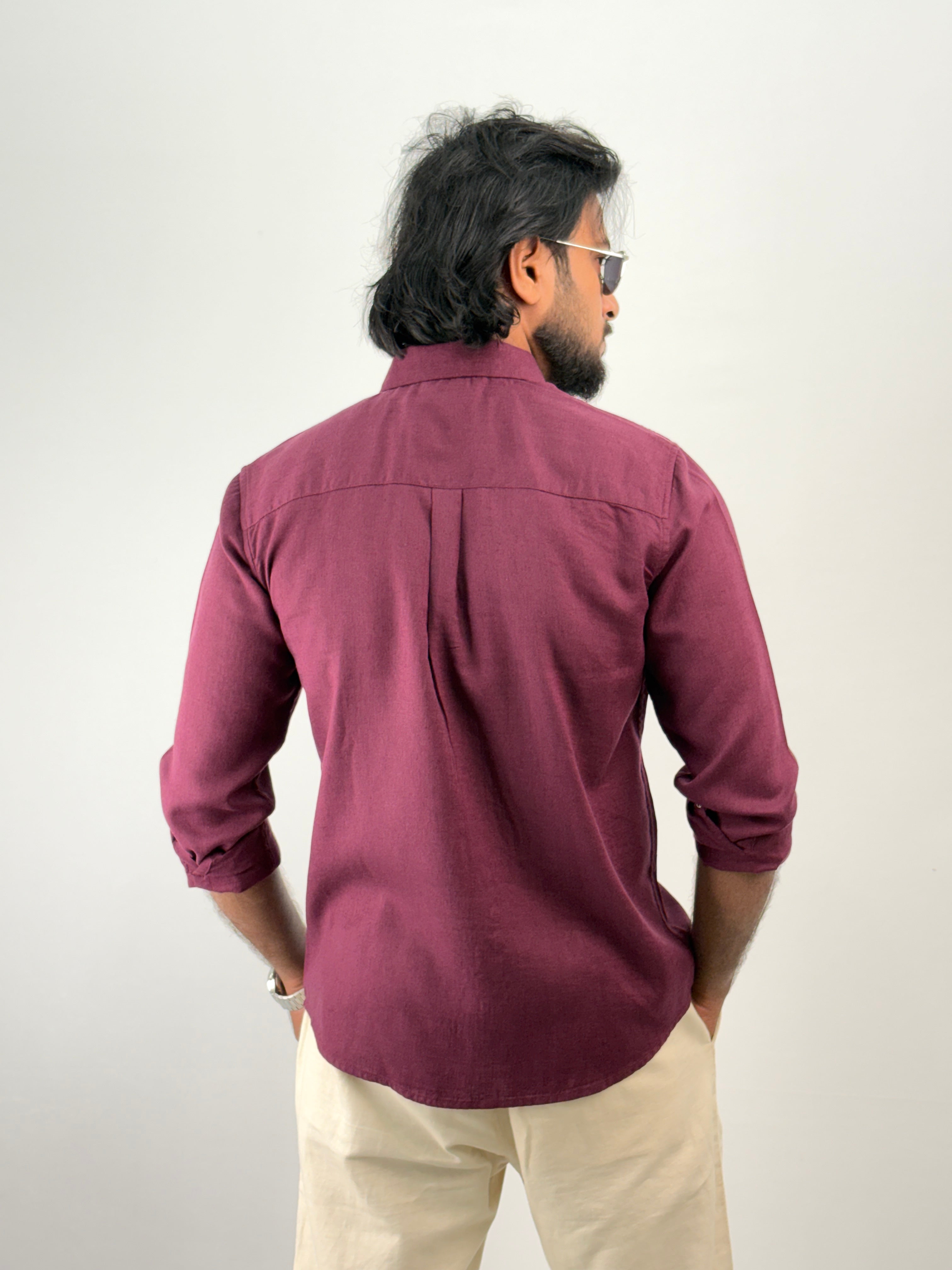 Maroon Linen Shirt