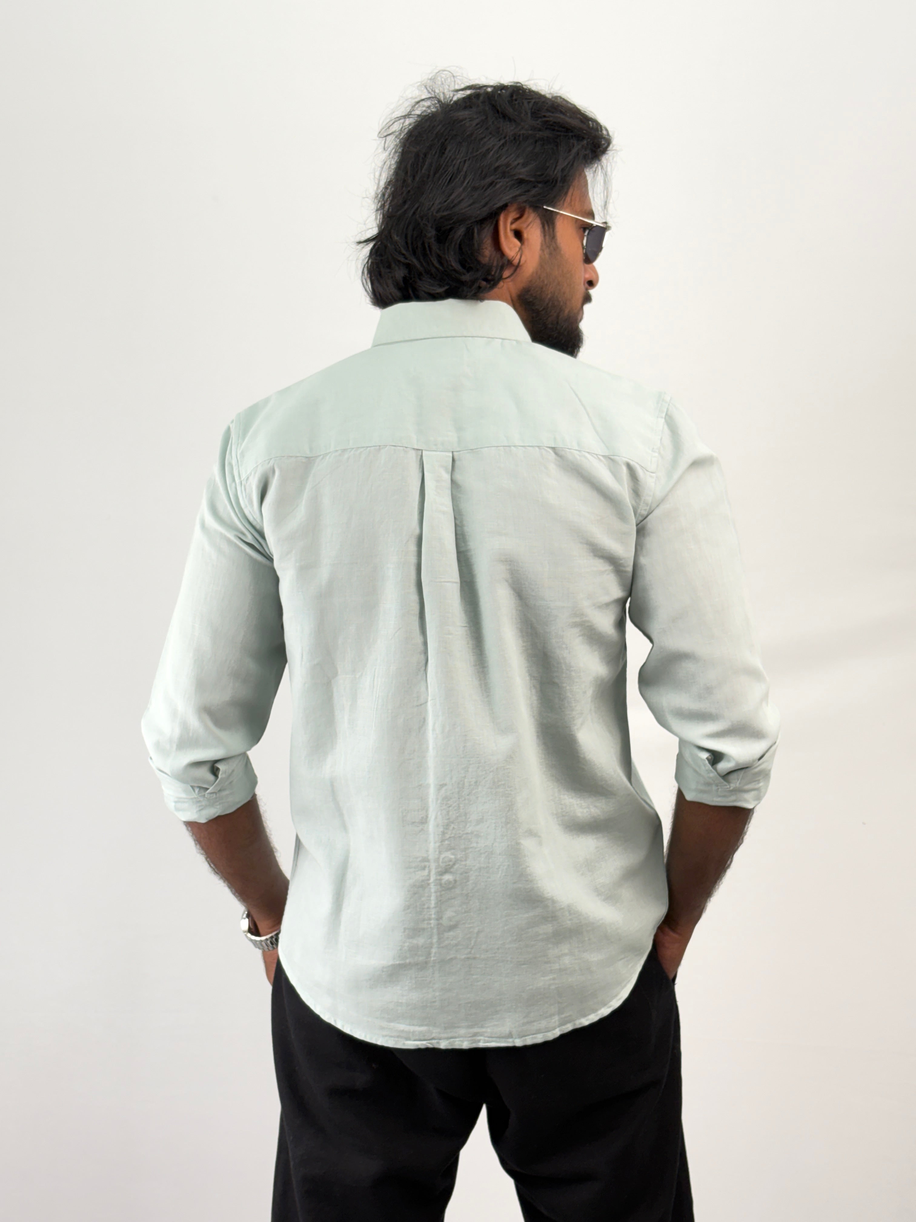 Aqua Linen Shirt