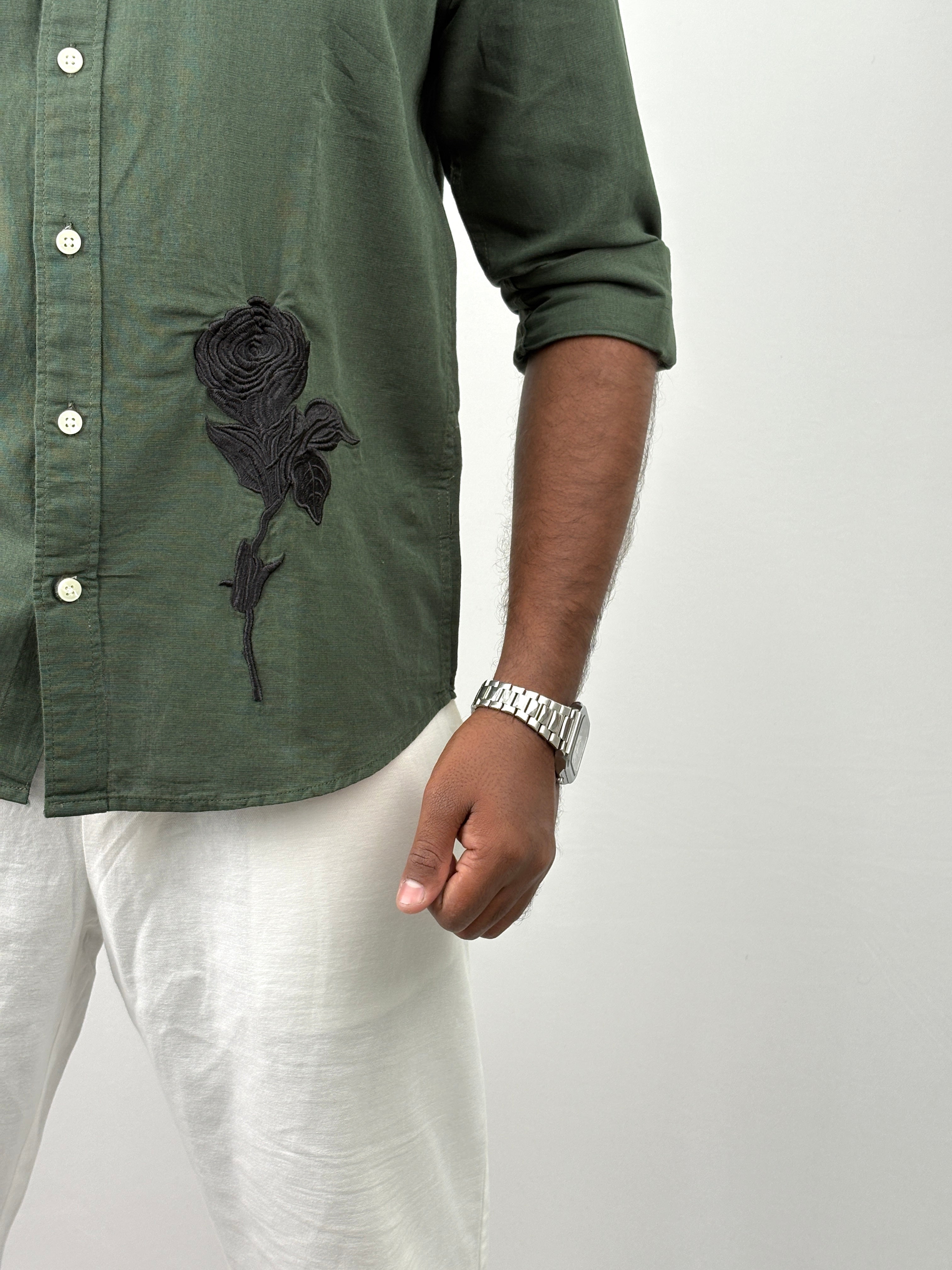 Green Embroidery Shirts