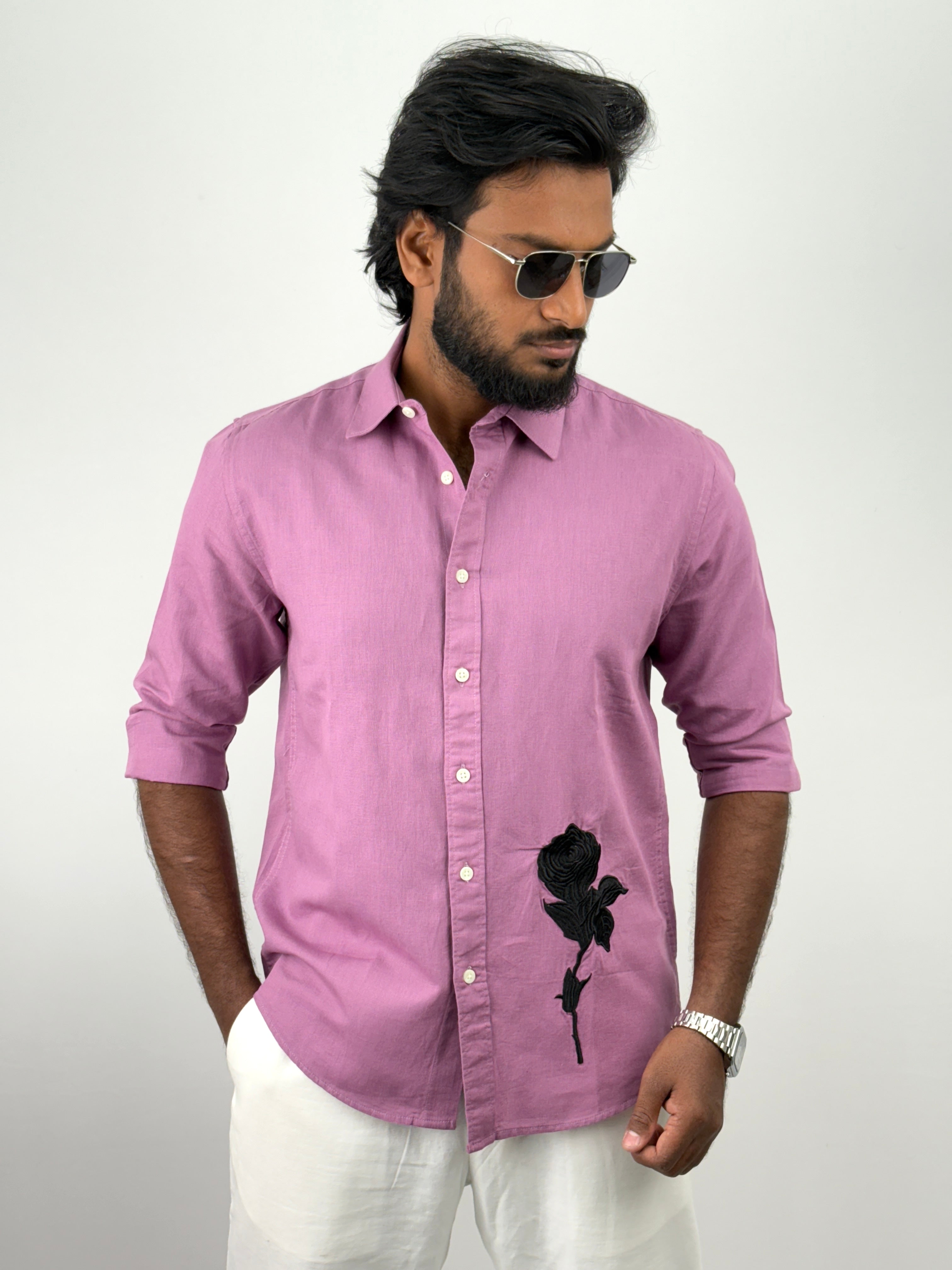 Pink Embroidery Shirts