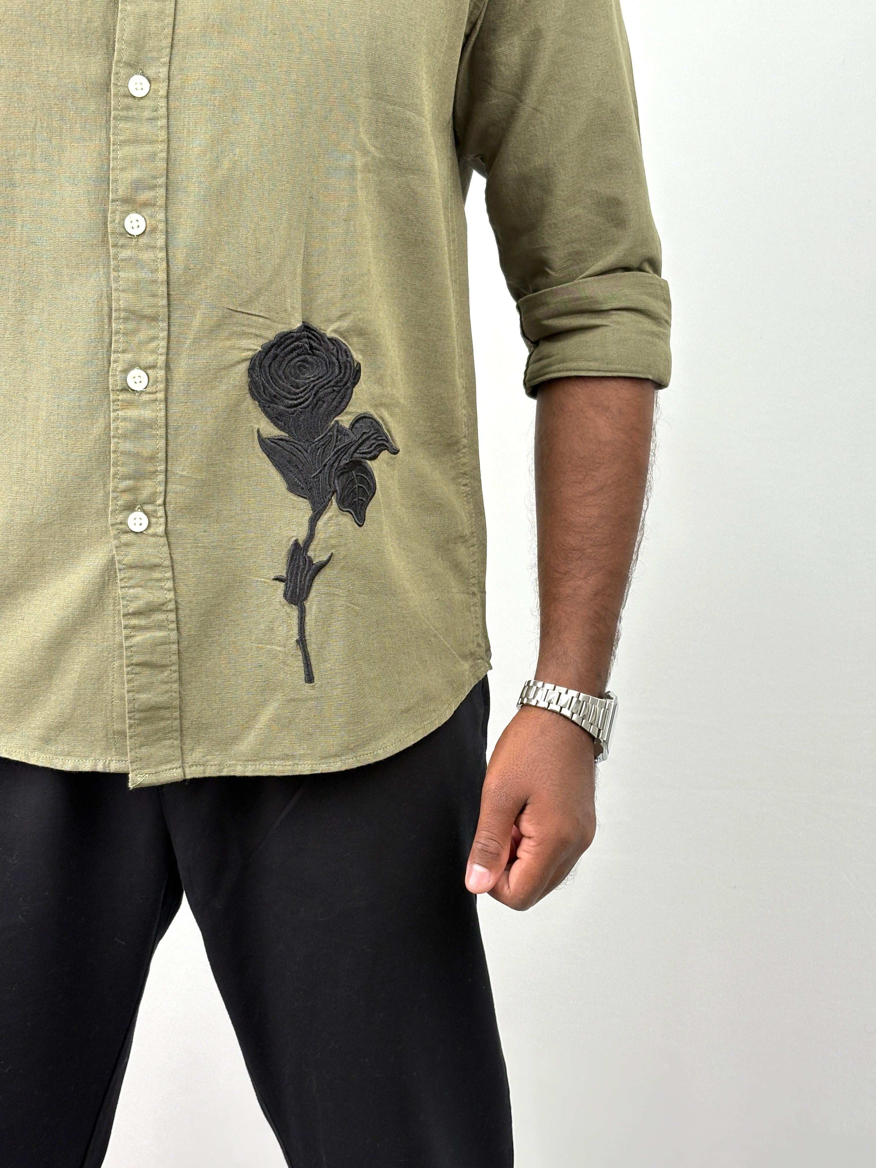 Olive Embroidery Shirts