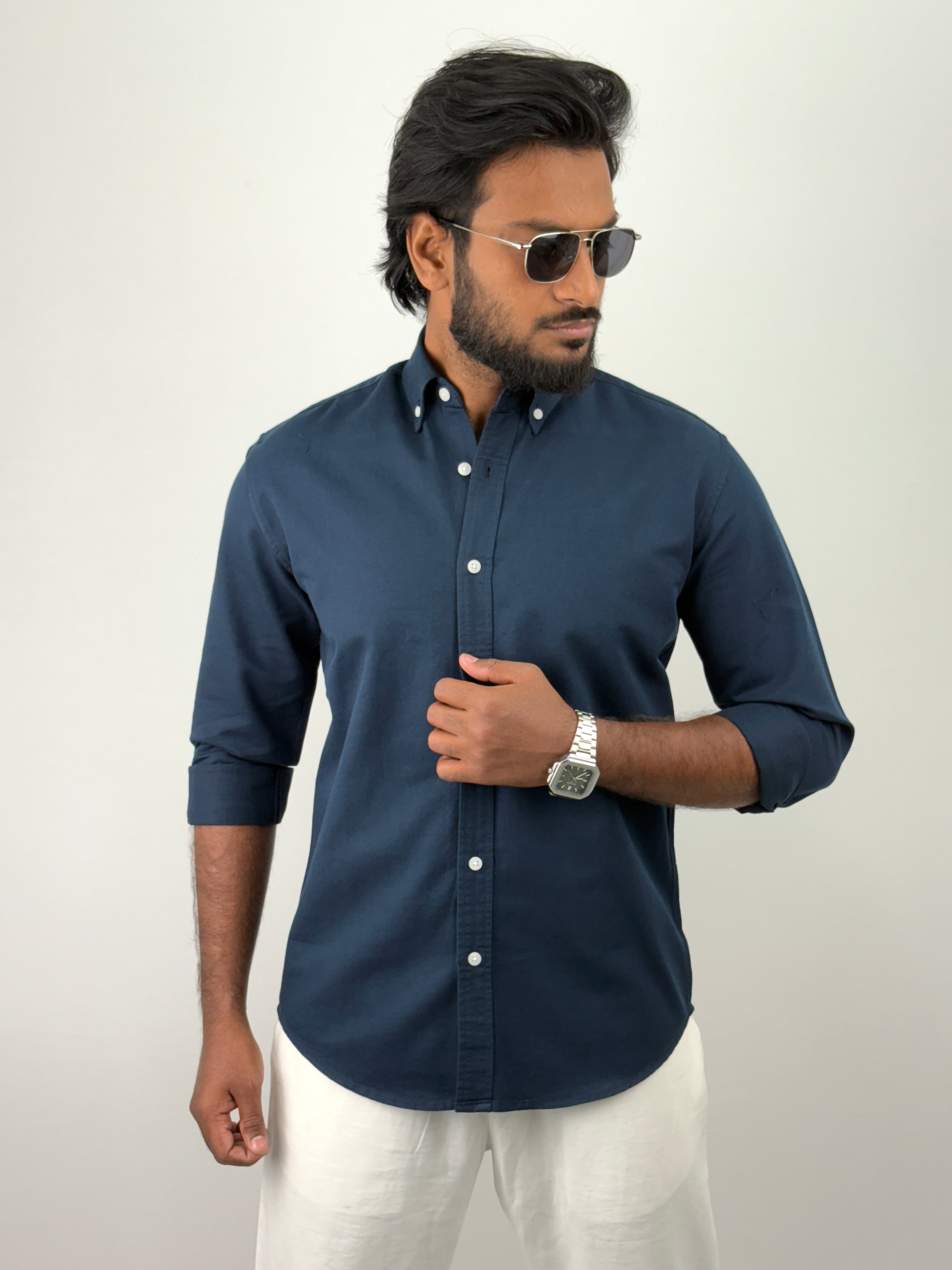 Peacock Blue Linen Shirts