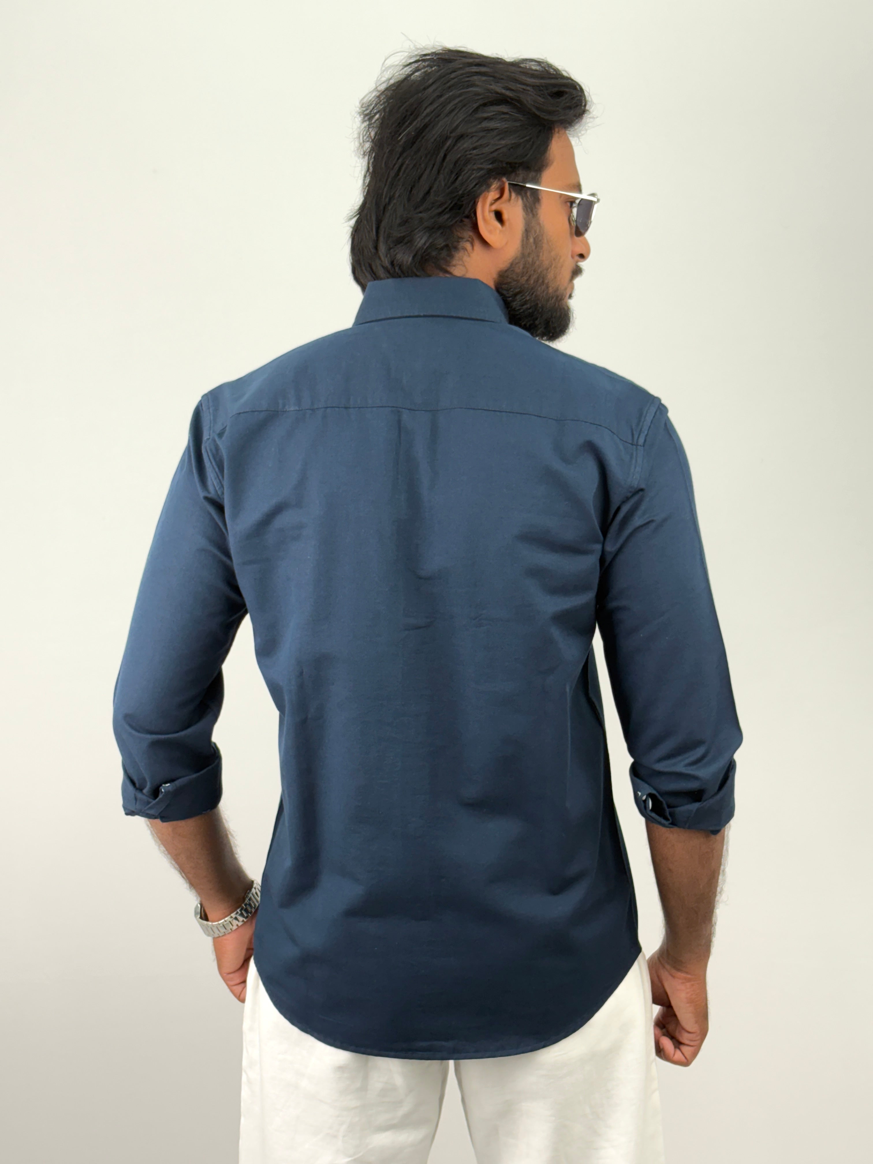 Peacock Blue Linen Shirts