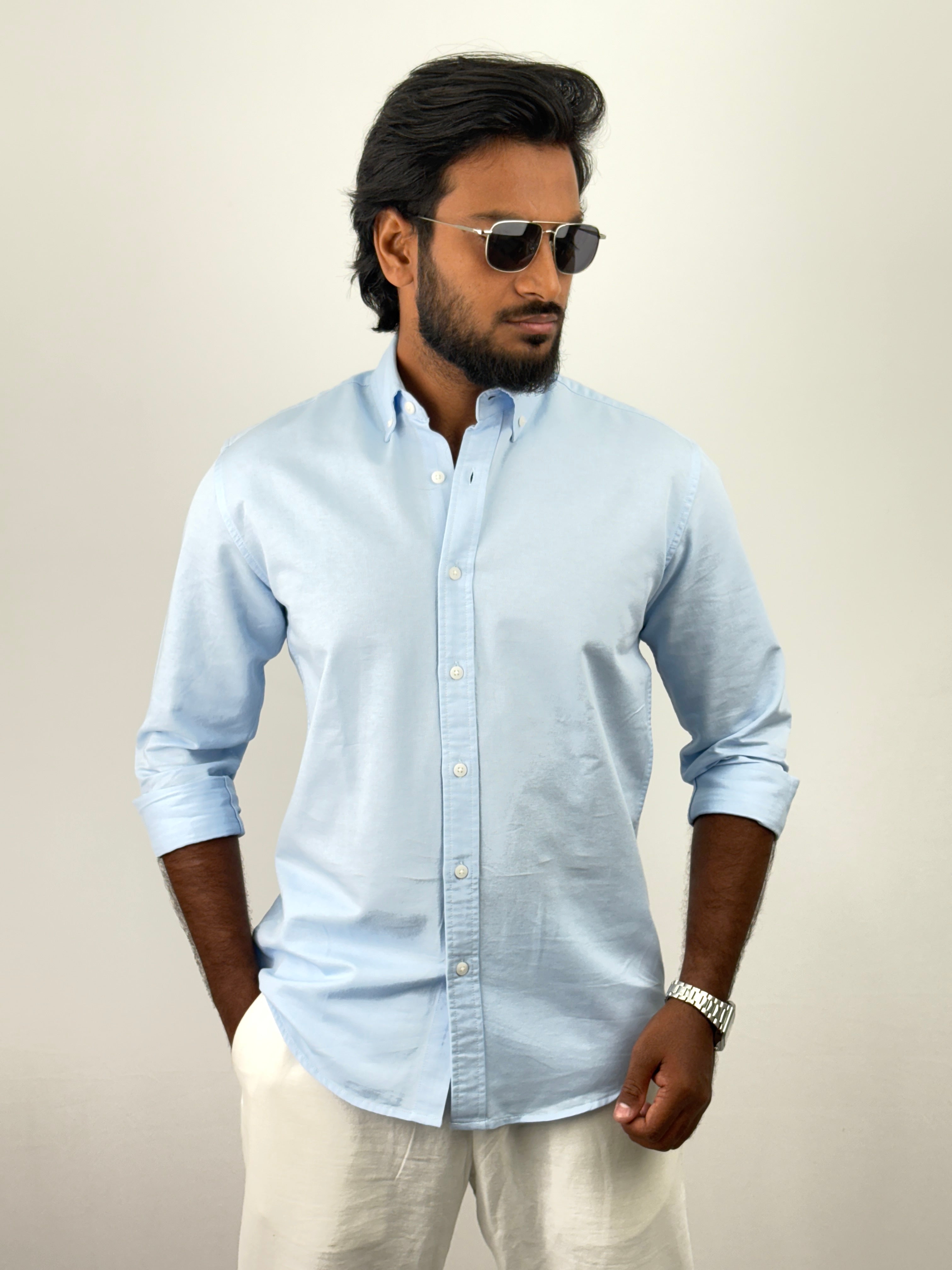 Powder Blue Linen Shirts