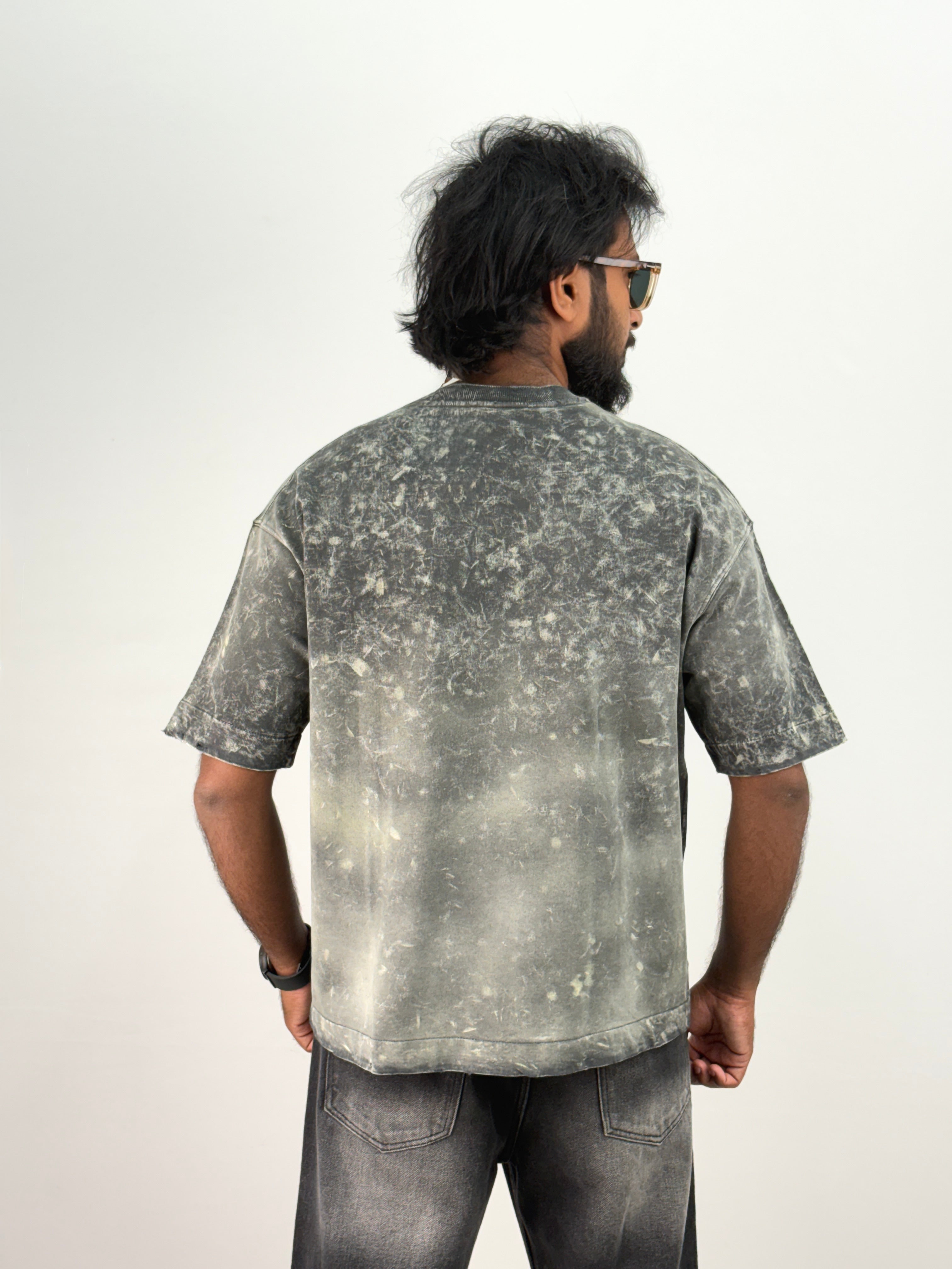 Grey Acid Wash Oversized T-Shirt