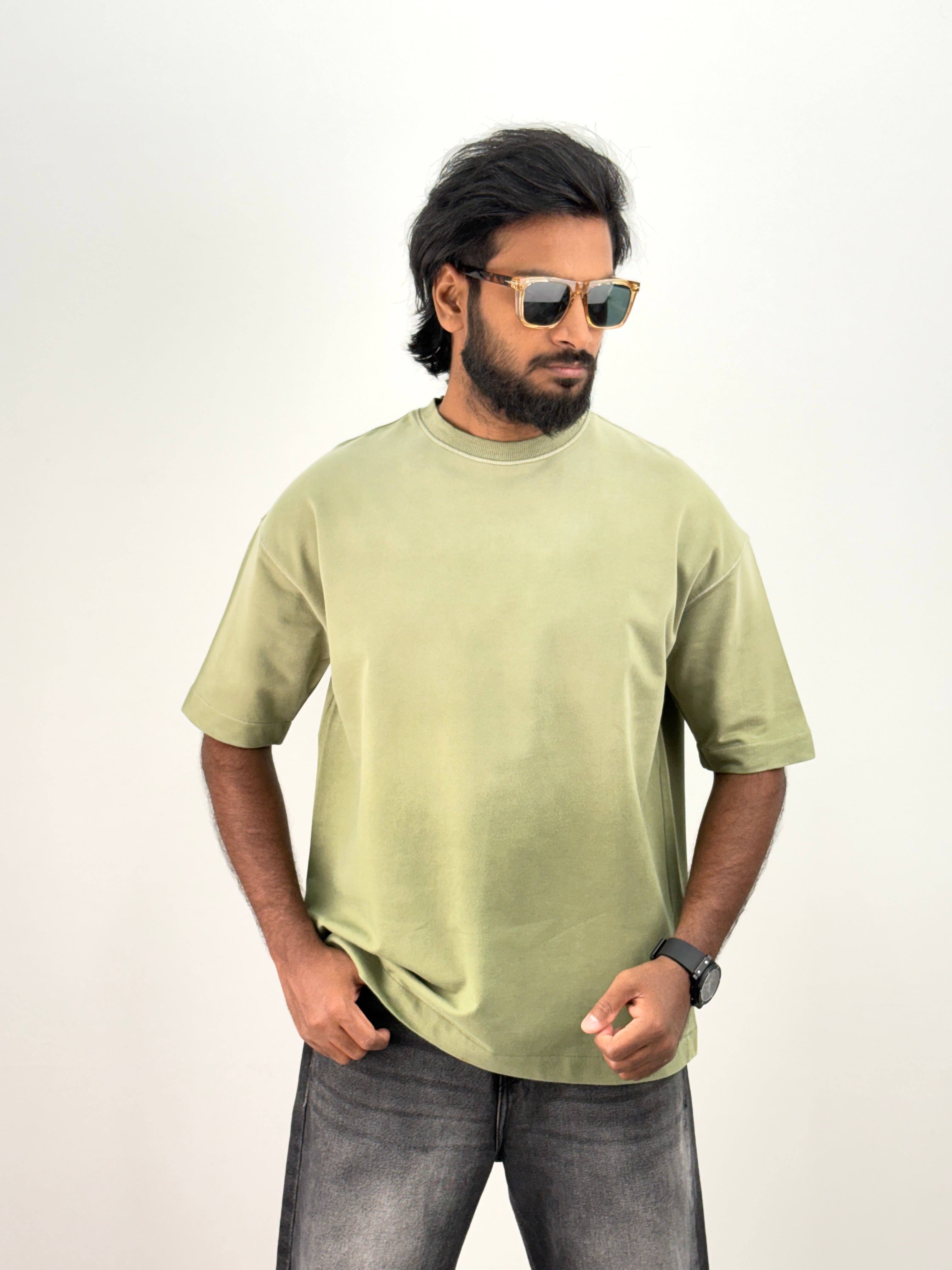 Light Green Acid Wash Oversized T-Shirt
