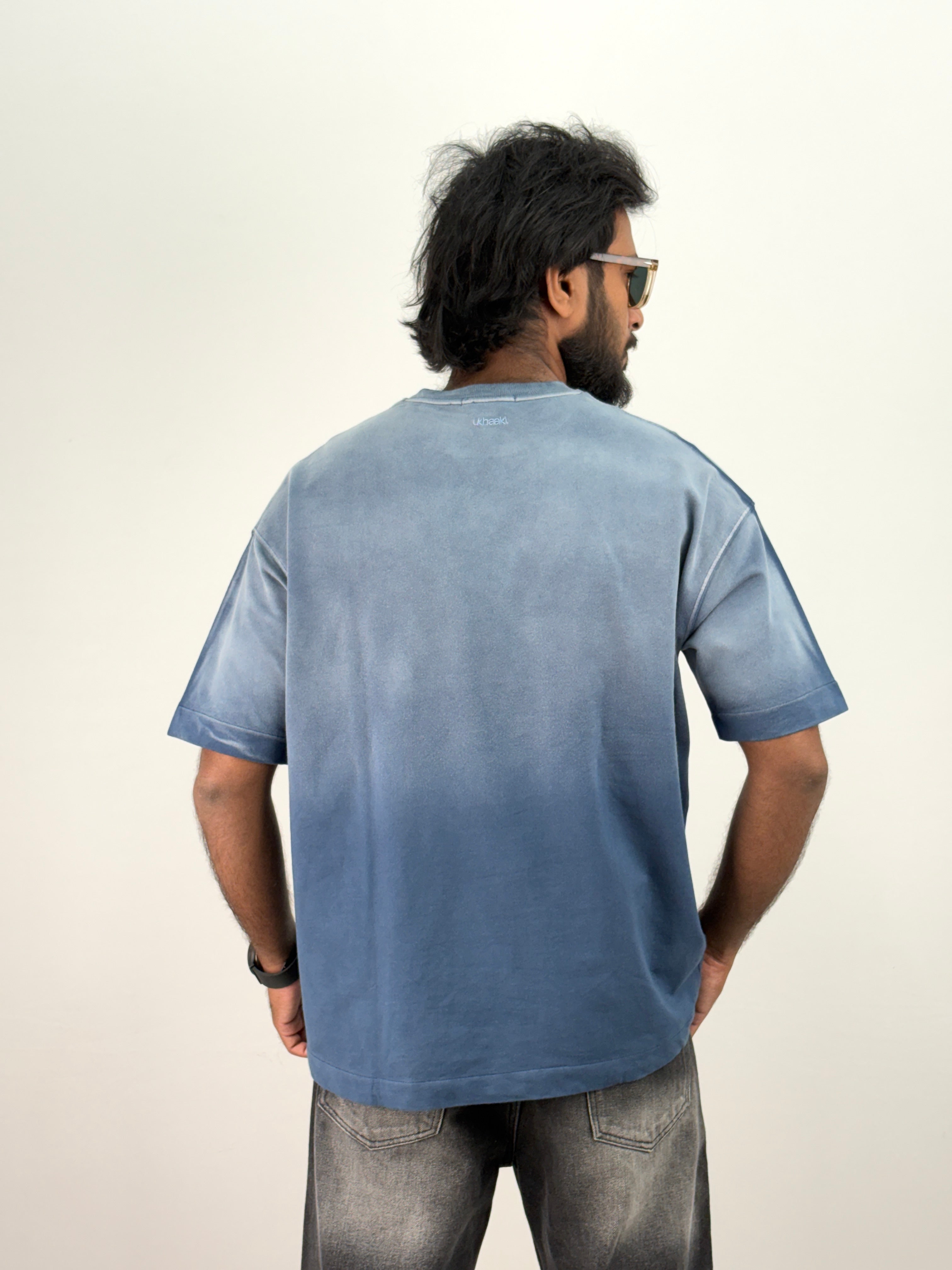 Blue Acid Wash Oversized T-Shirt