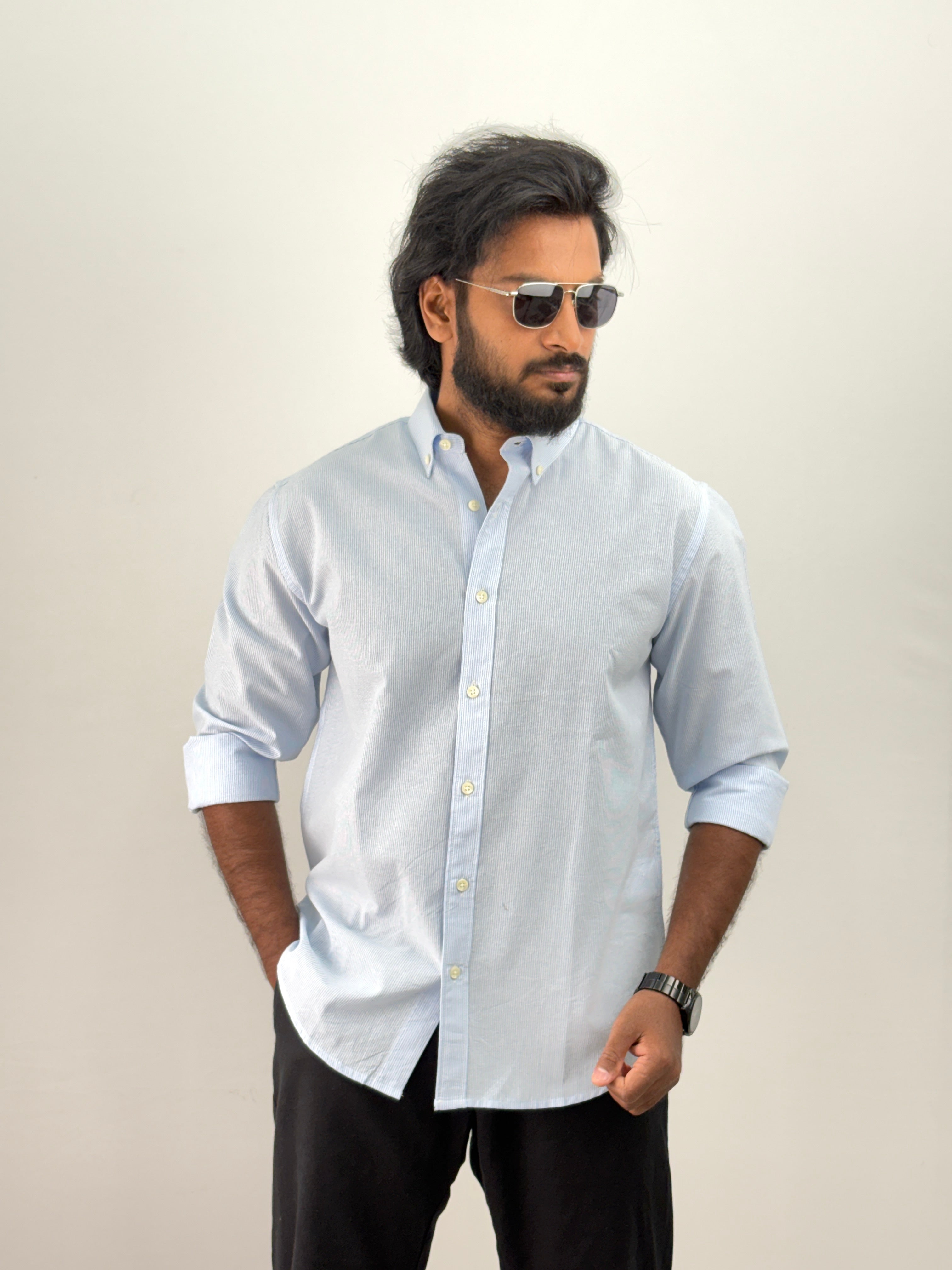 Ice Blue Stripe Shirt