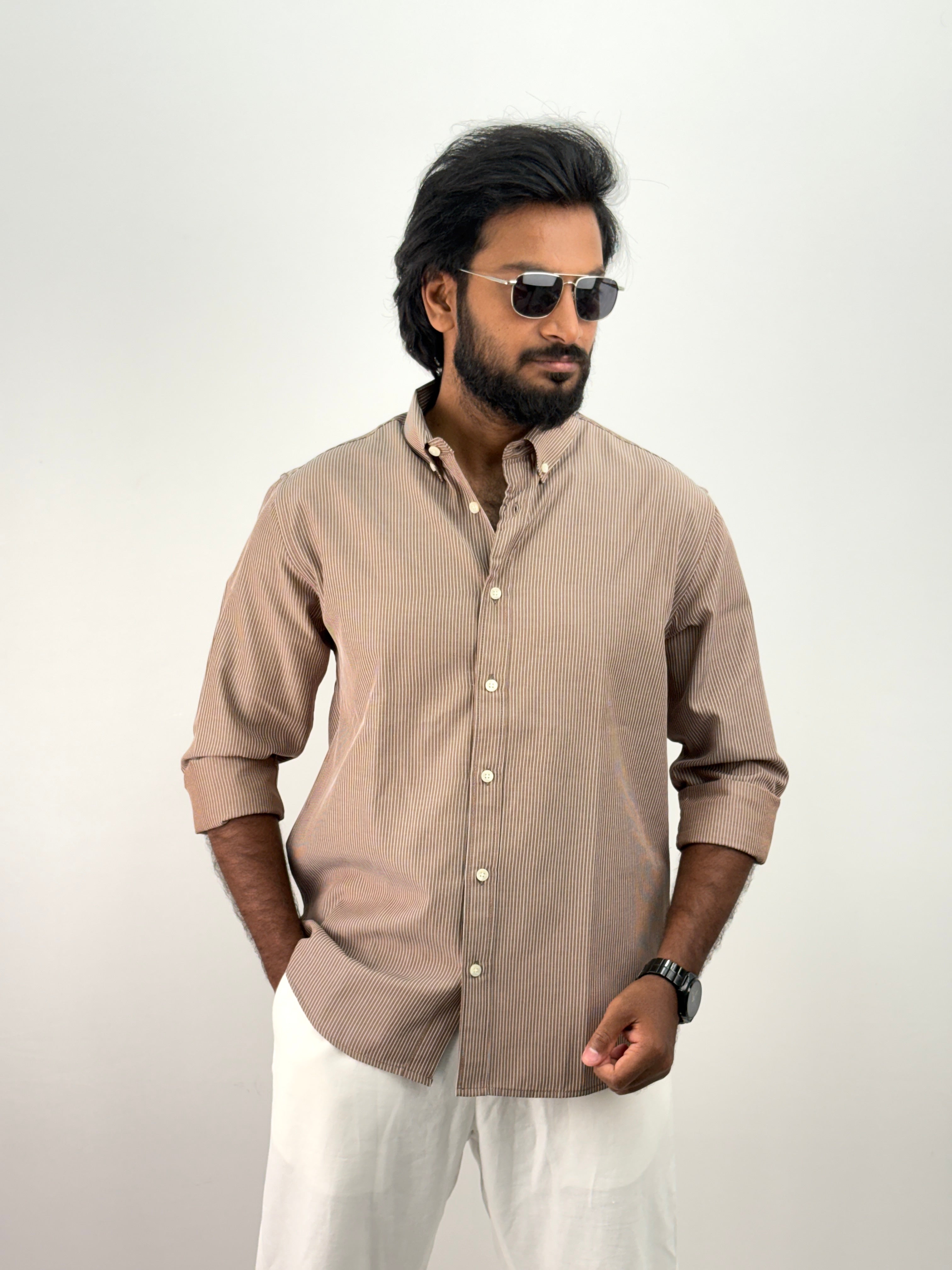 Light Brown Stripe Shirt