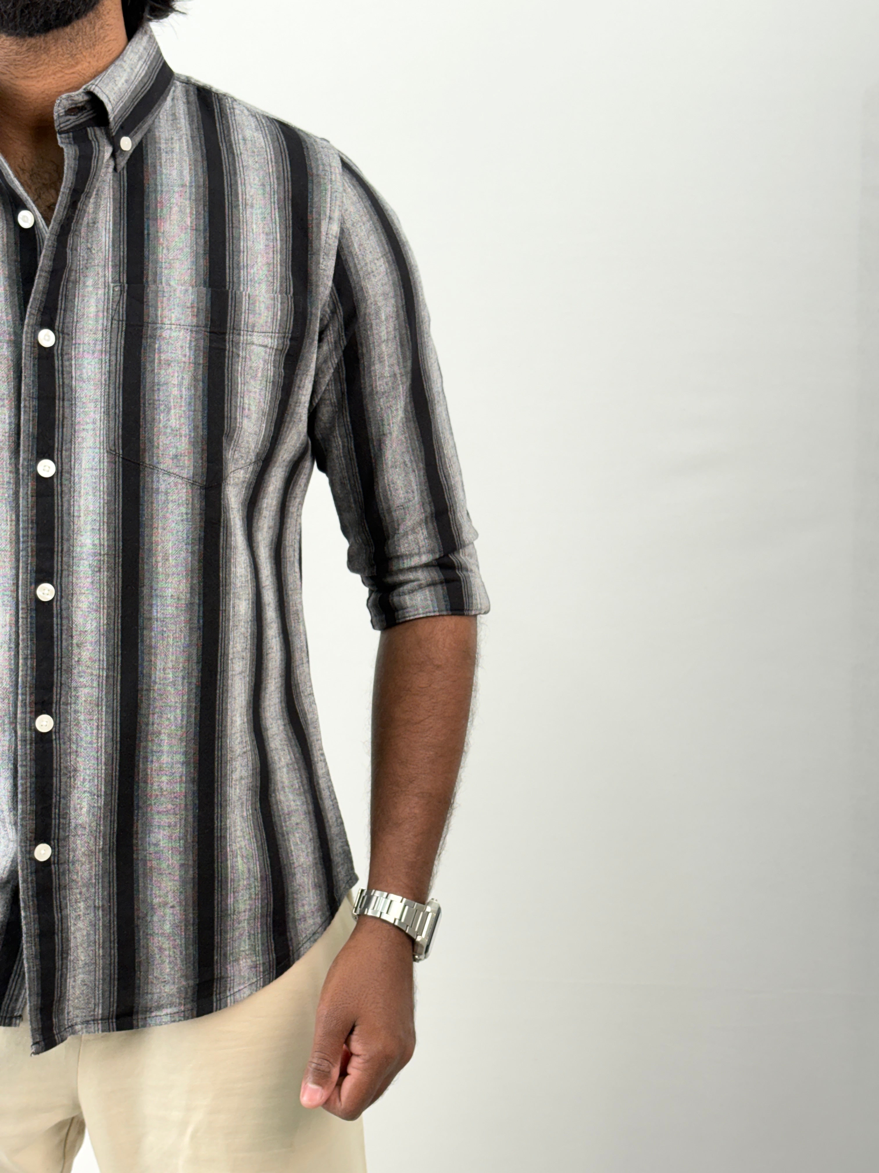 Grey Black Stripe Shirts