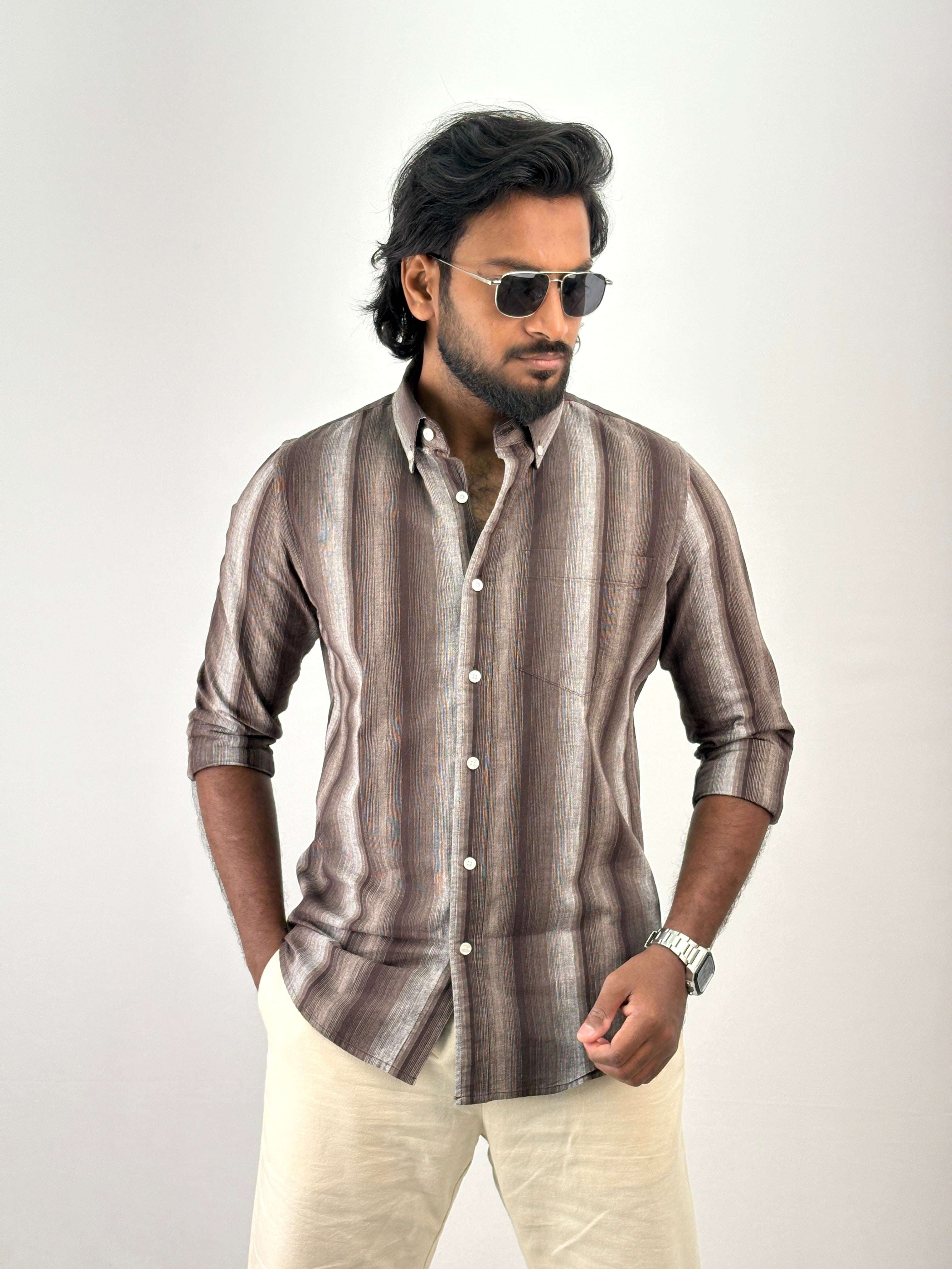 Brown Stripe Shirts