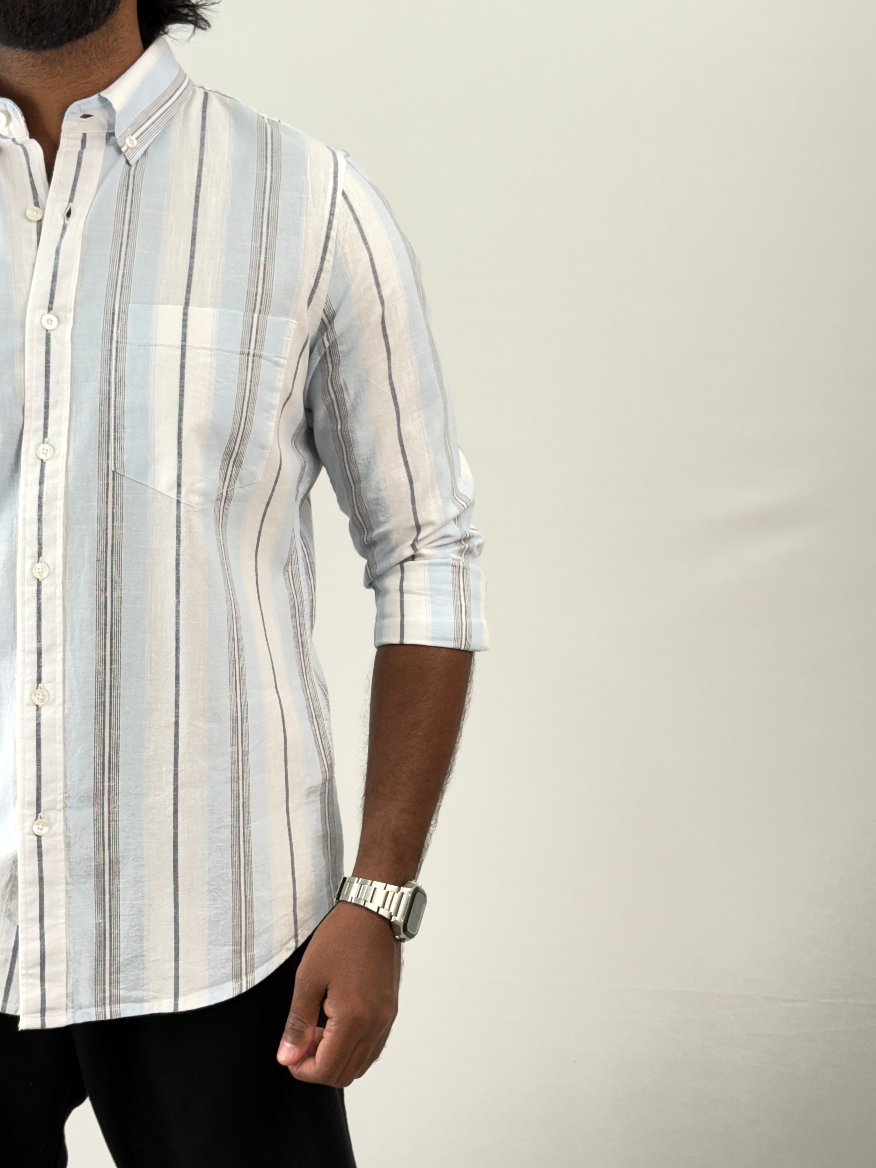 Ice Blue Stripe Shirts