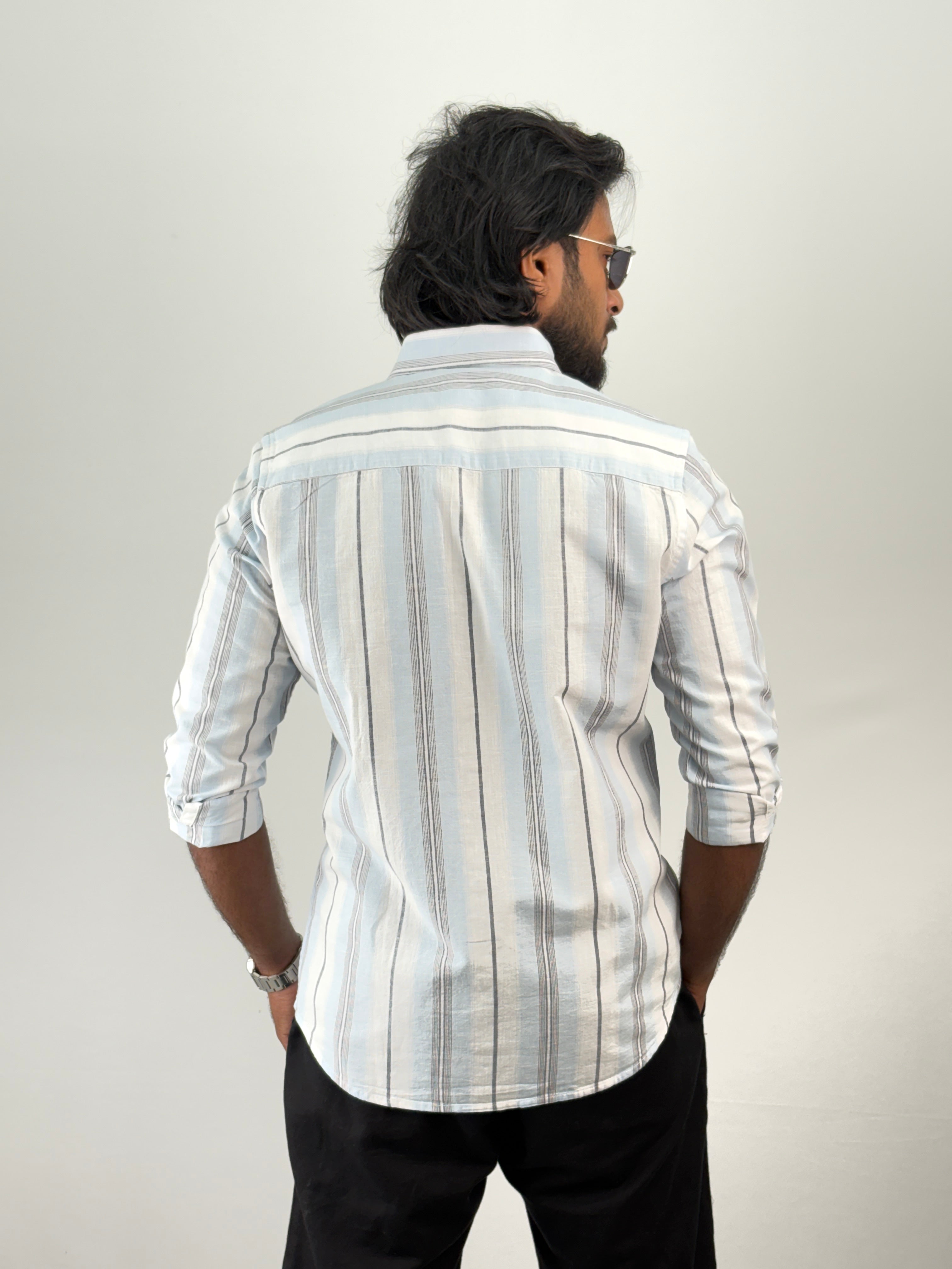Ice Blue Stripe Shirts