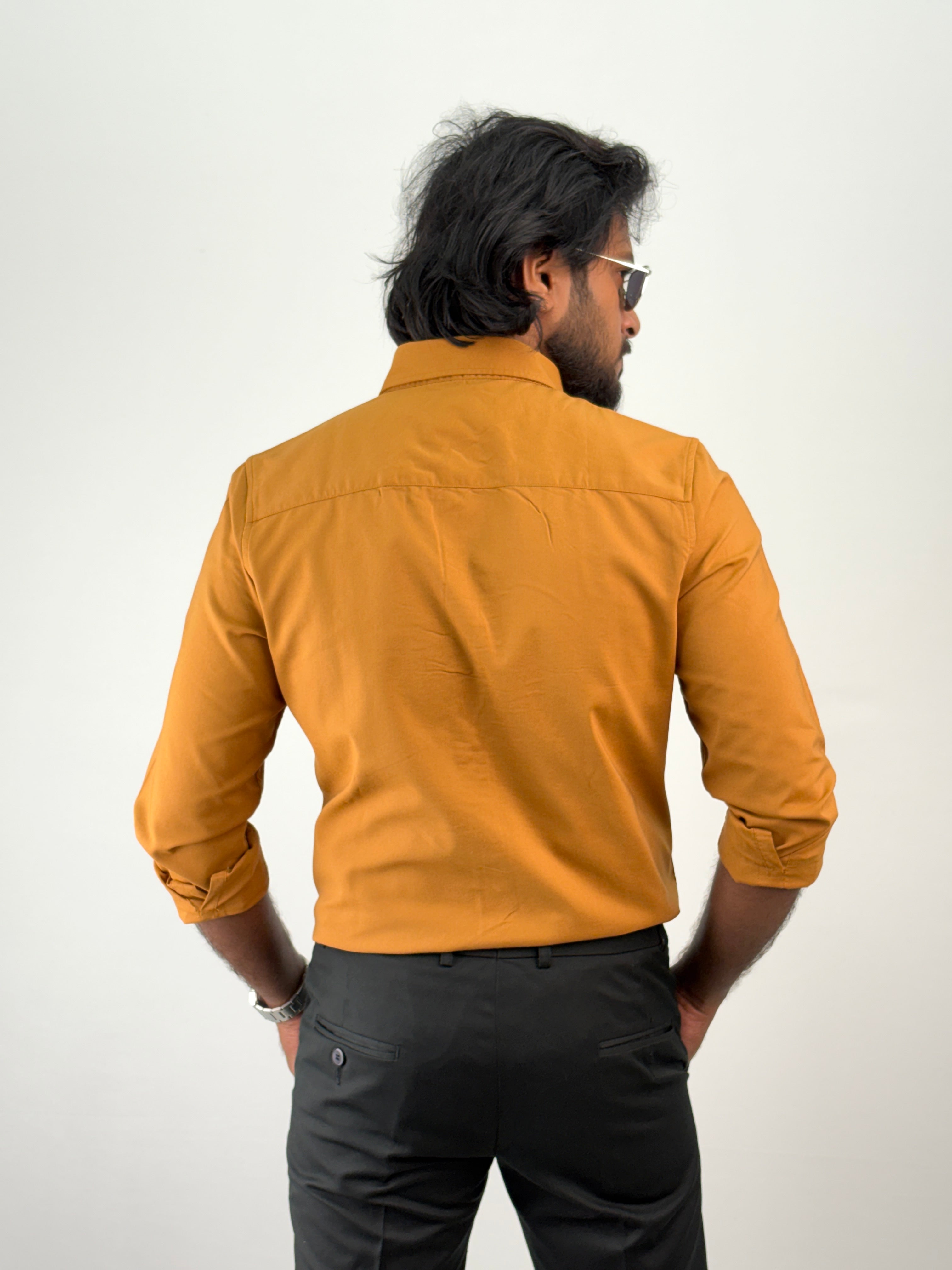 Mustard Plain Oxford Shirt 3