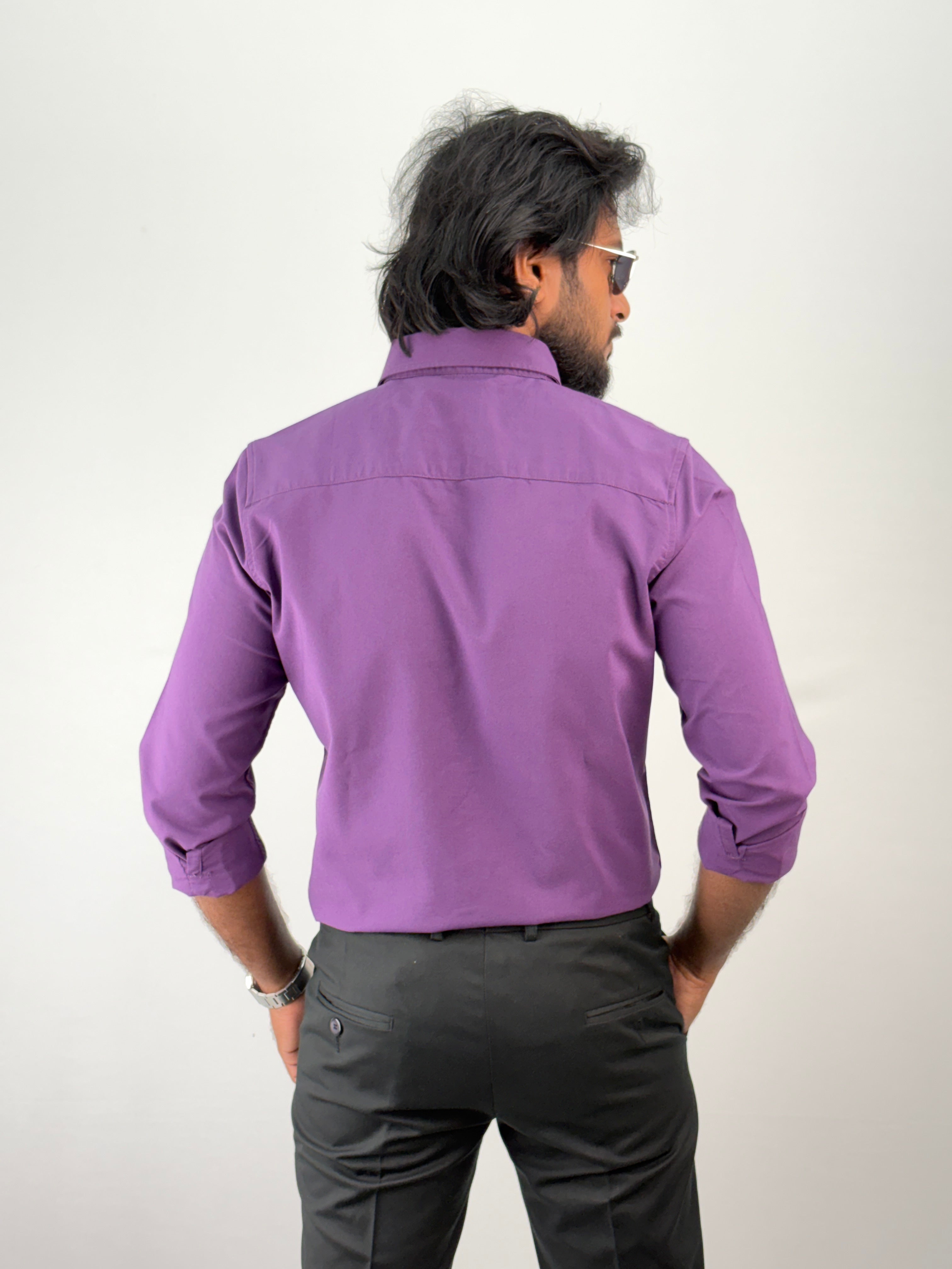 Purple Plain Oxford Shirt 3