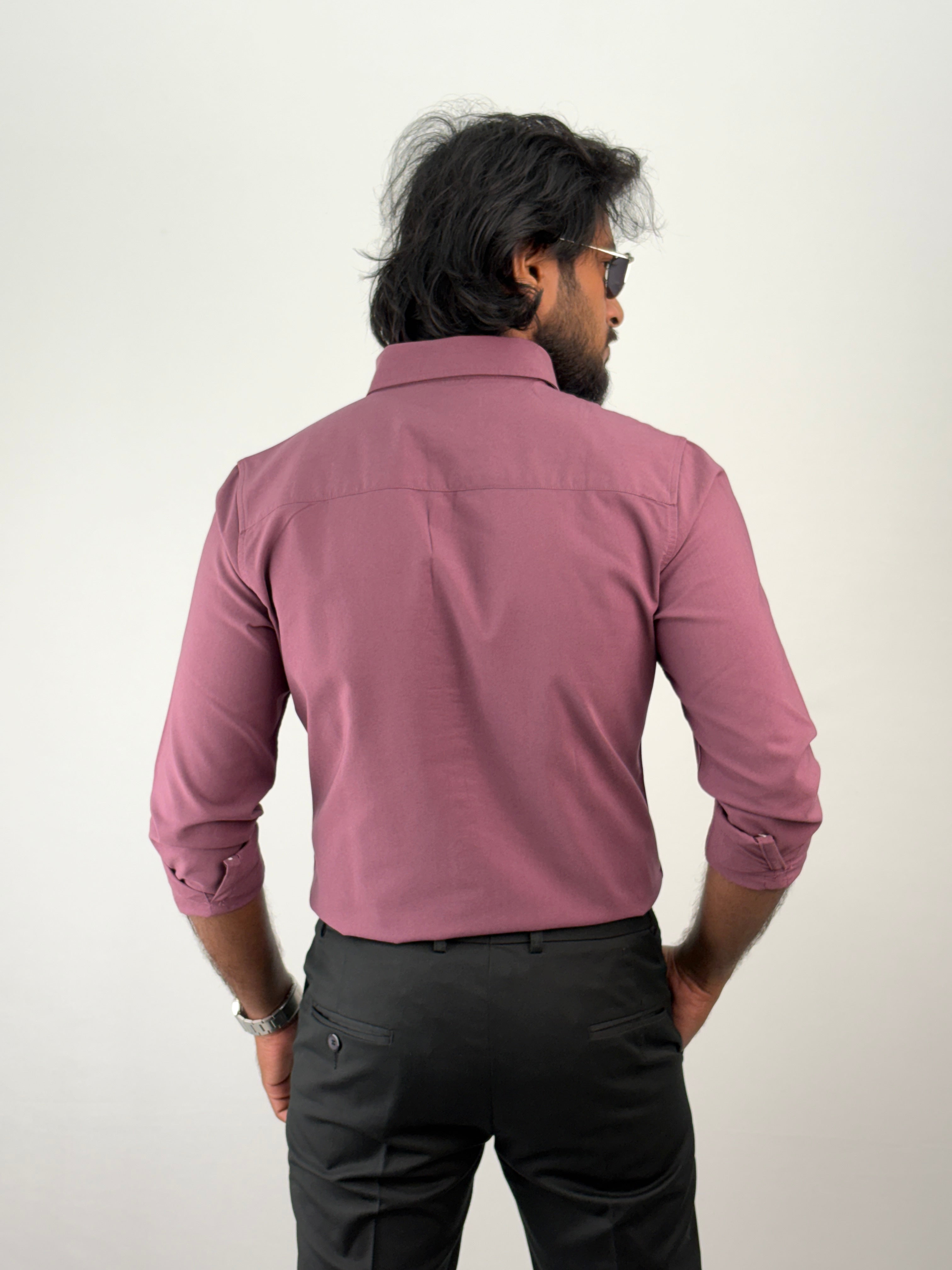 Burgundy Plain Oxford Shirt 3