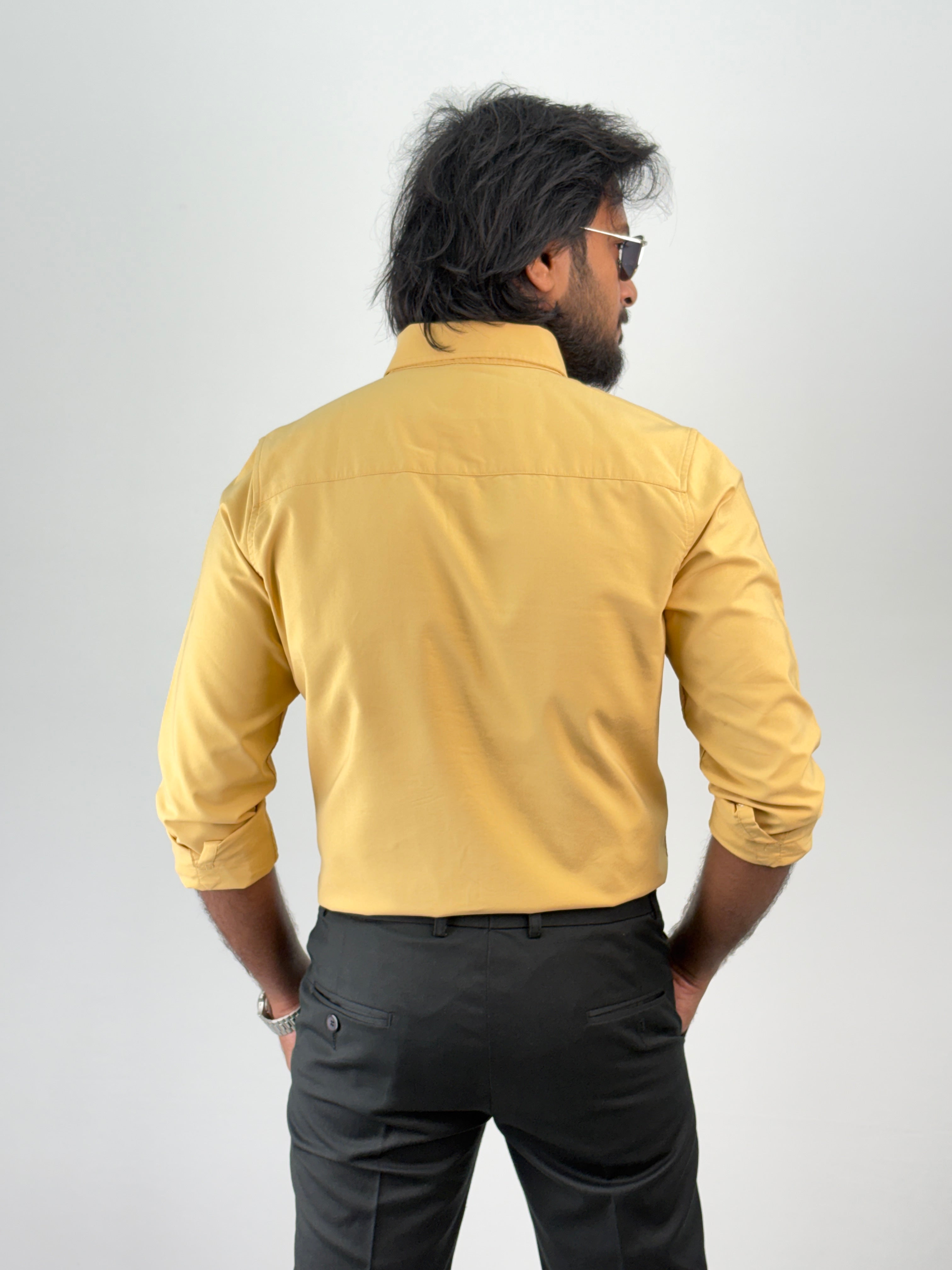 Yellow Plain Oxford Shirt 3