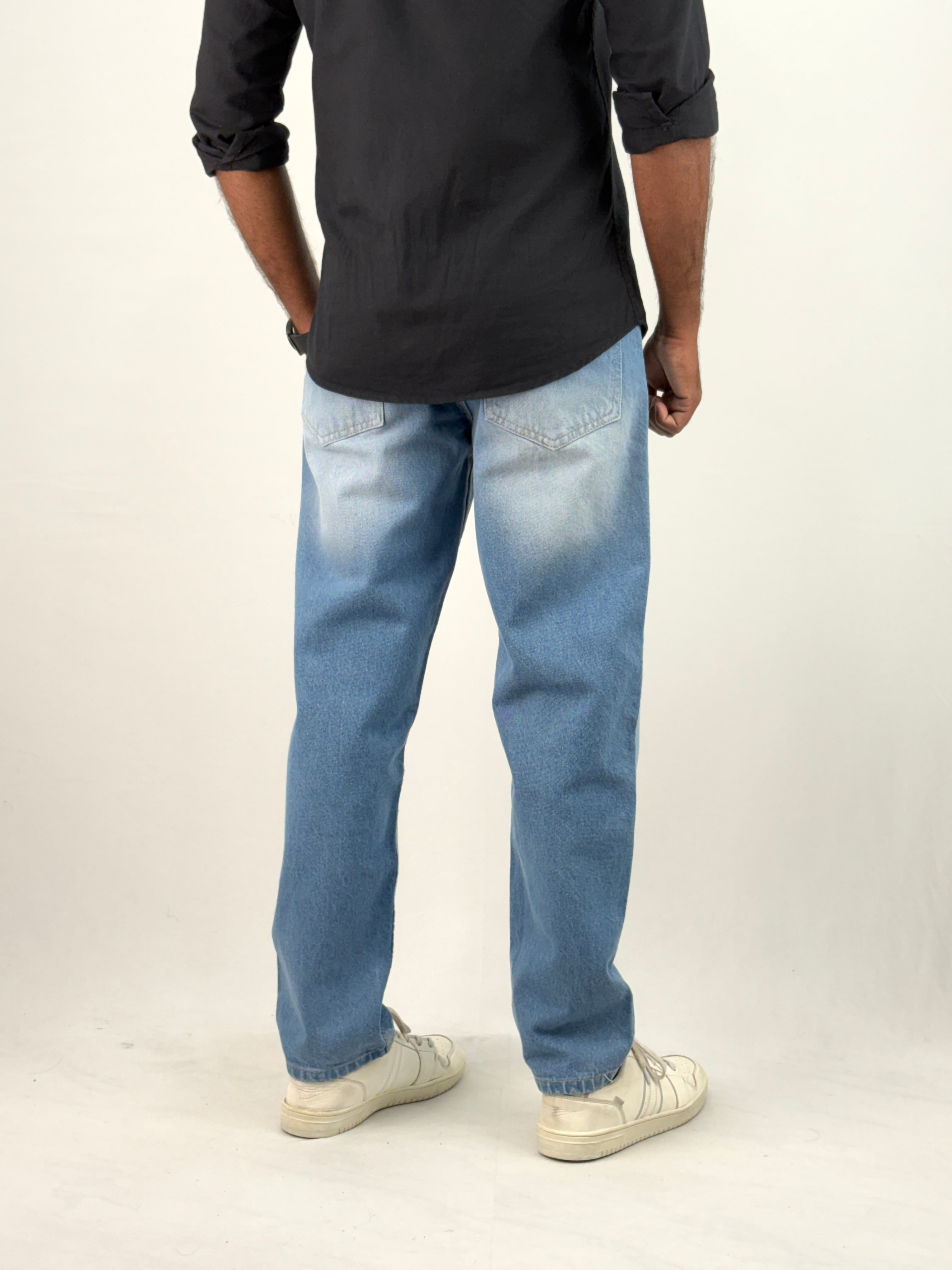 Ice Blue Semi Baggy Jean