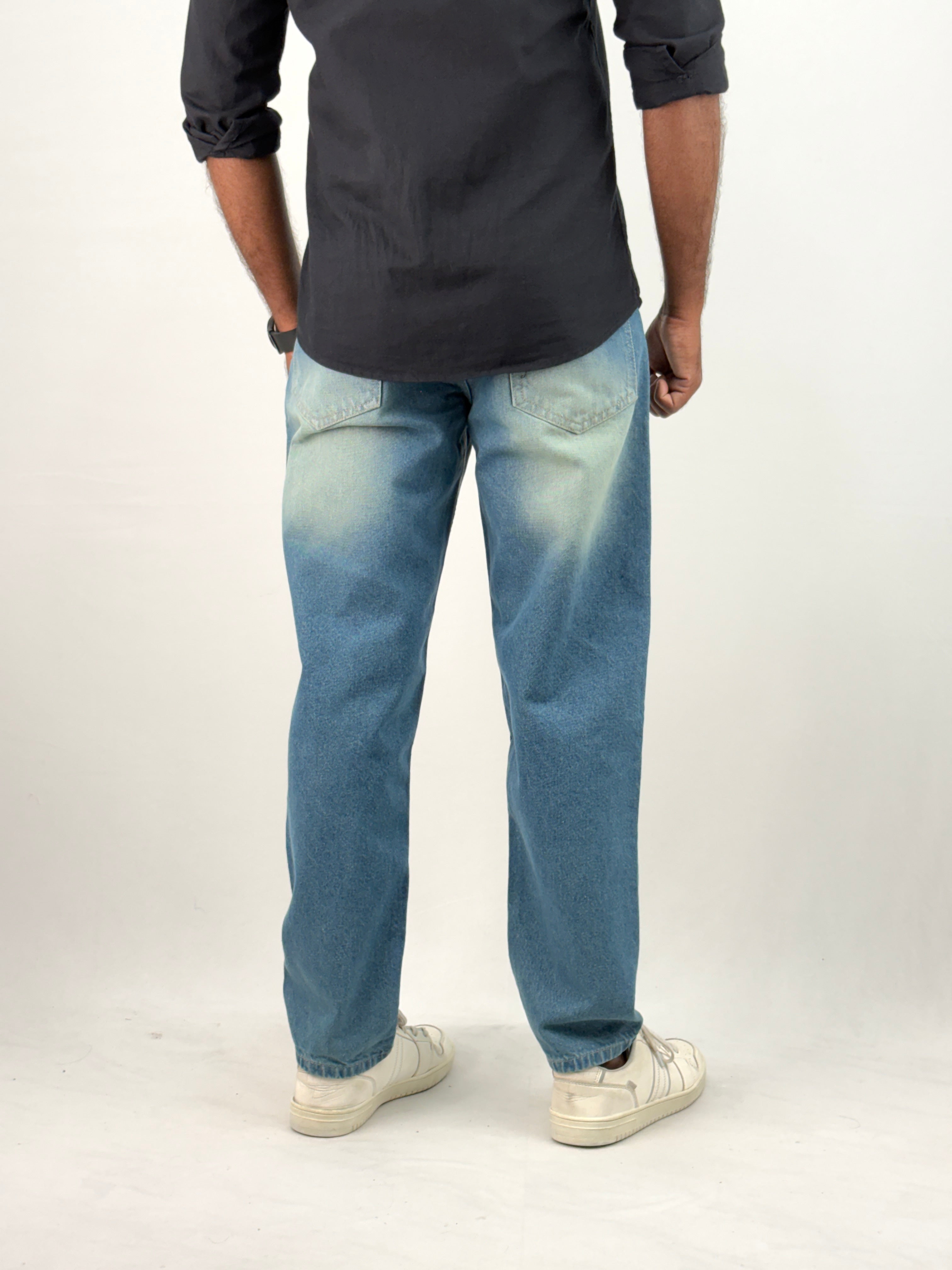 Dusty Blue Semi Baggy Jean
