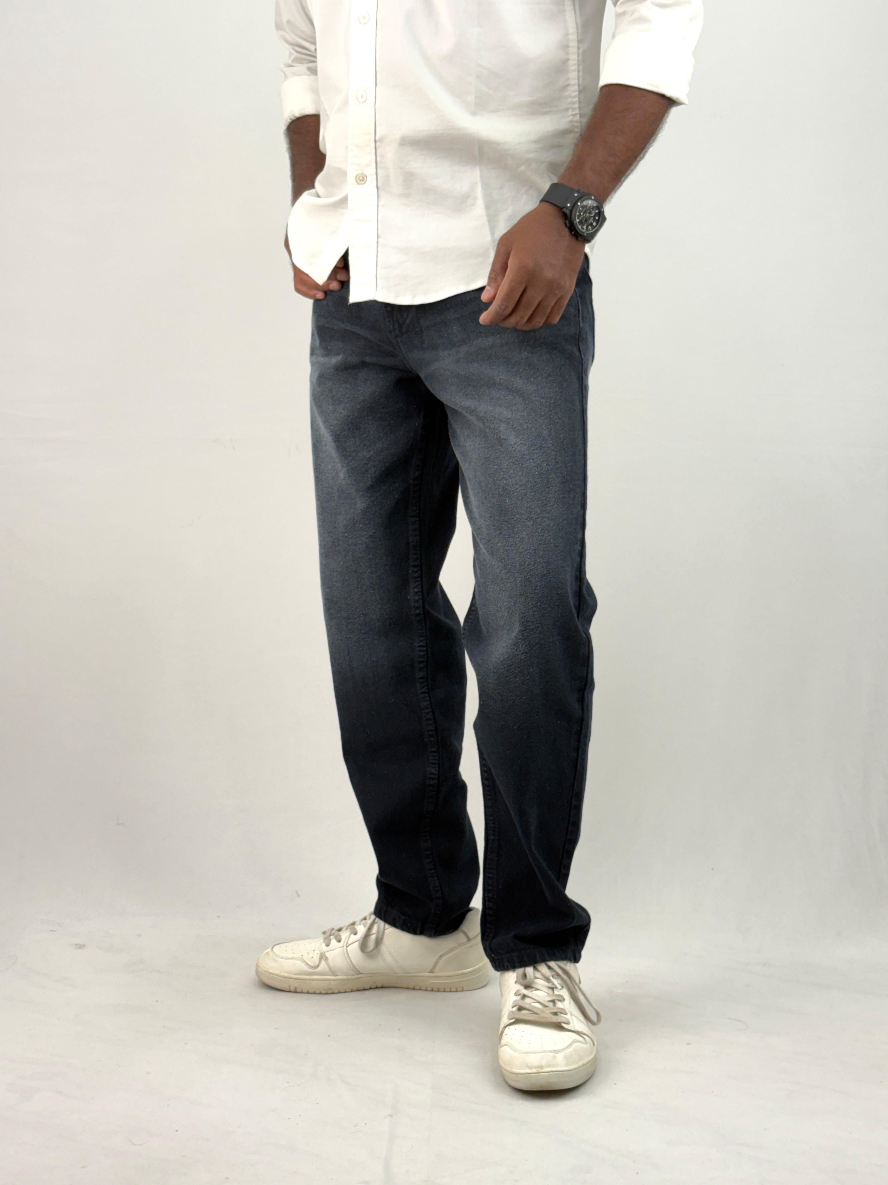 Black Shade Semi Baggy Jean