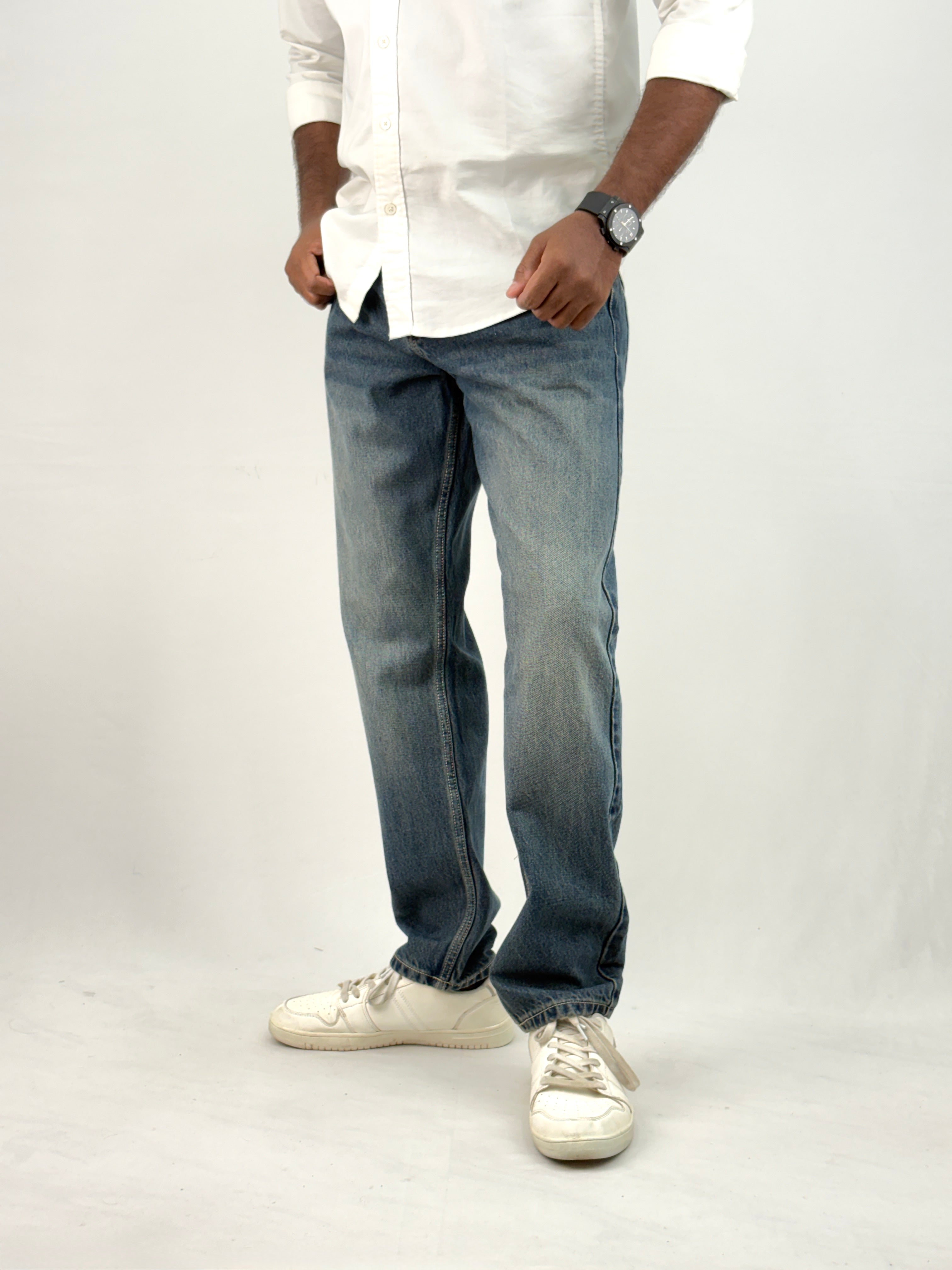 Denim Blue Semi Baggy Jean