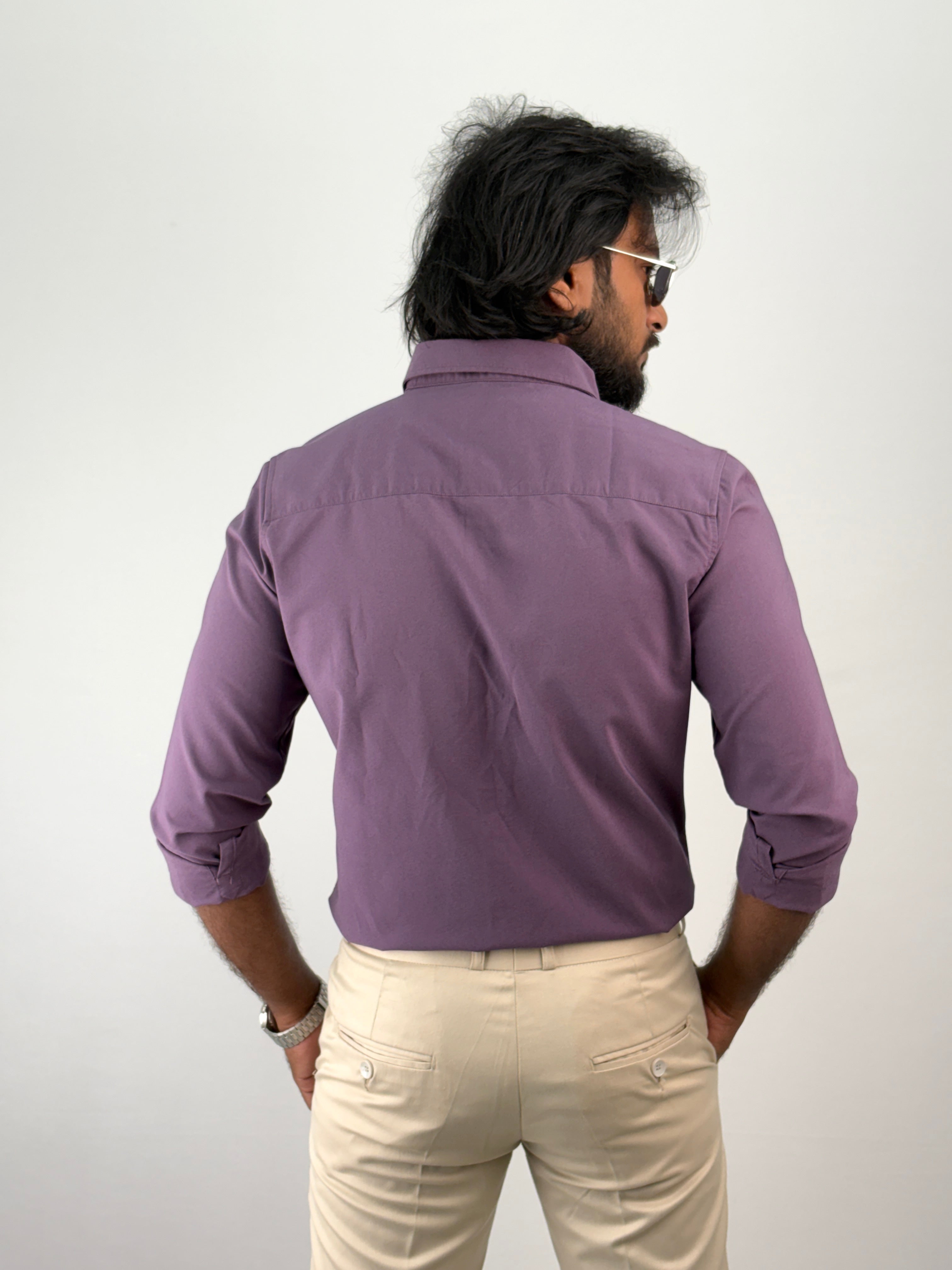 Lavender Plain Oxford Shirt 3