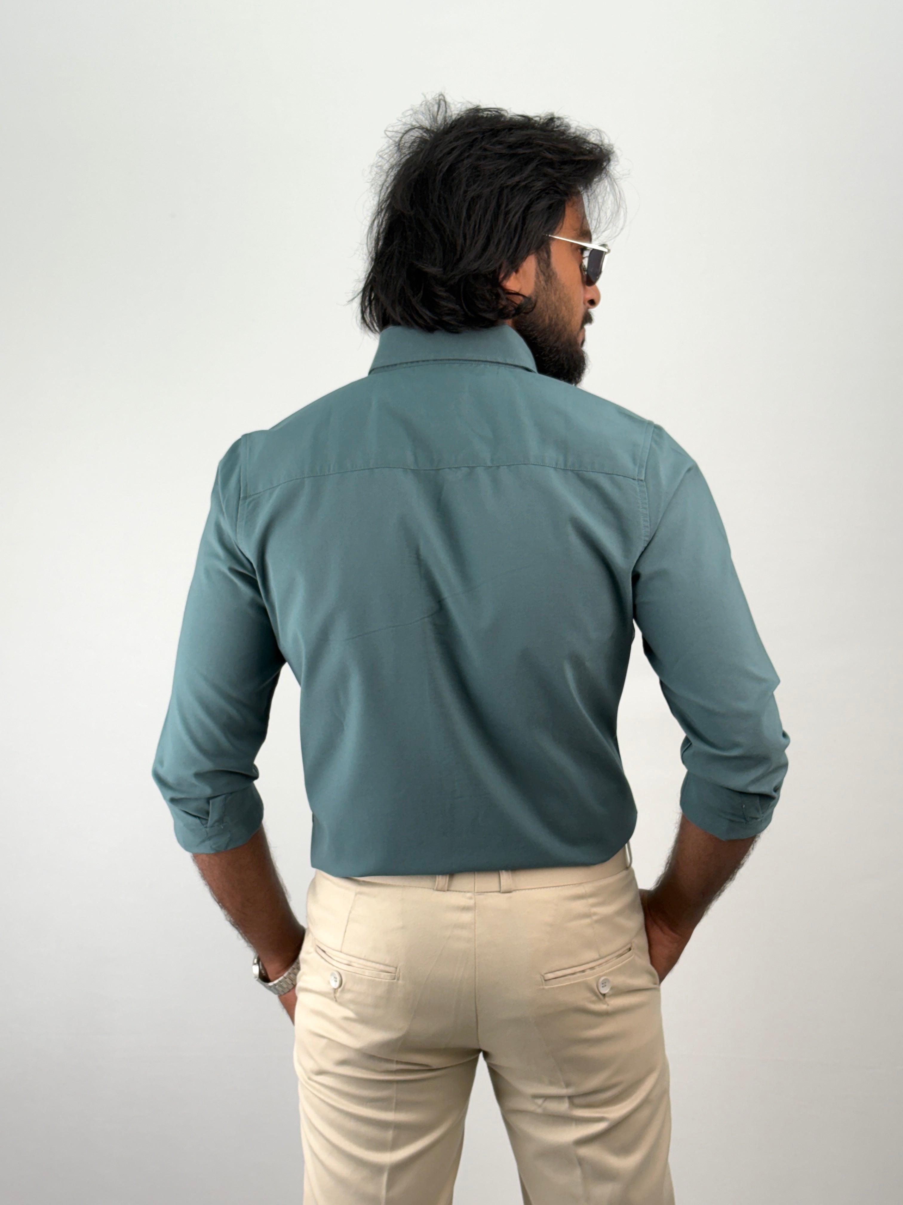 Peacock Plain Oxford Shirt 3
