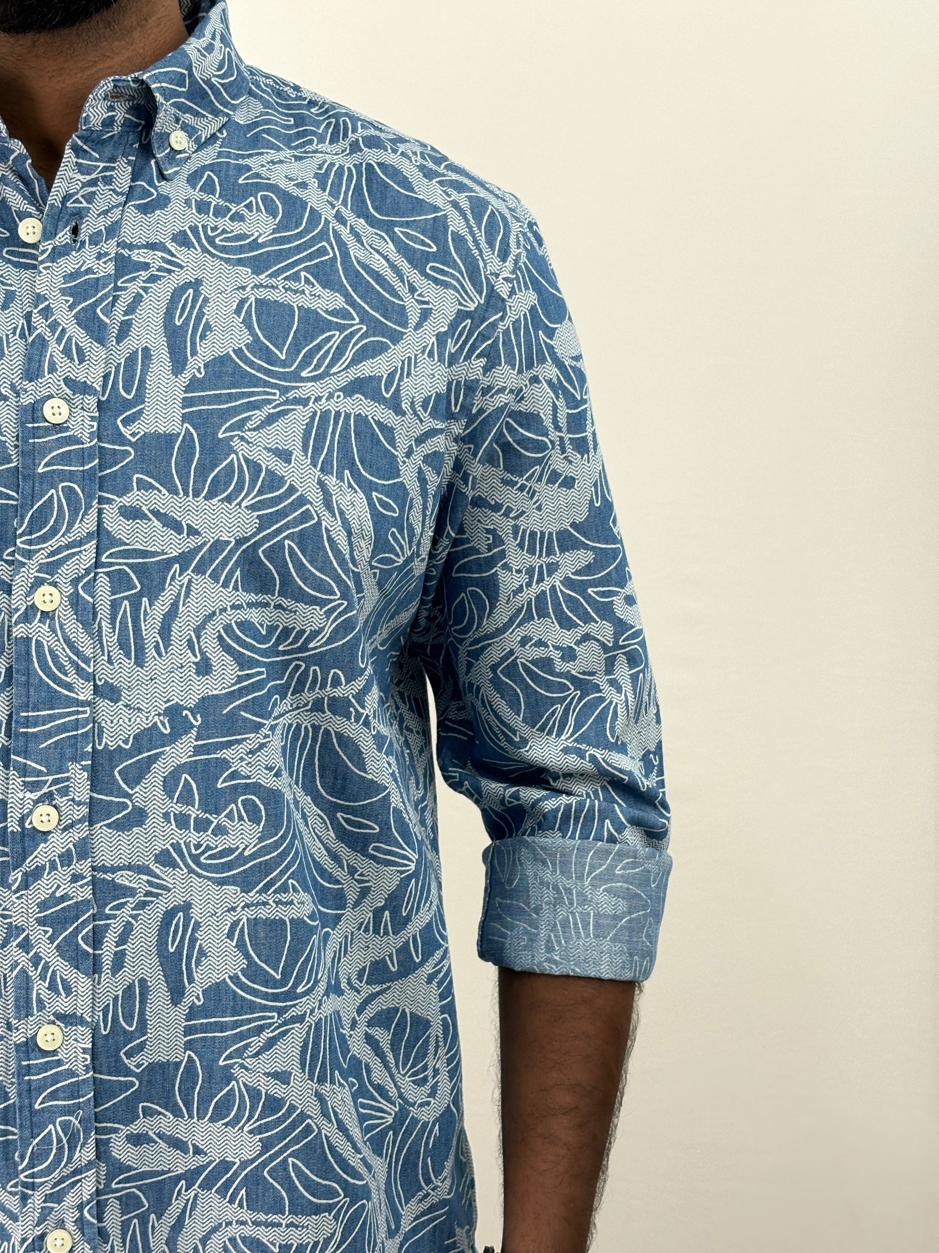 Blue 5 Denim Printed Shirt