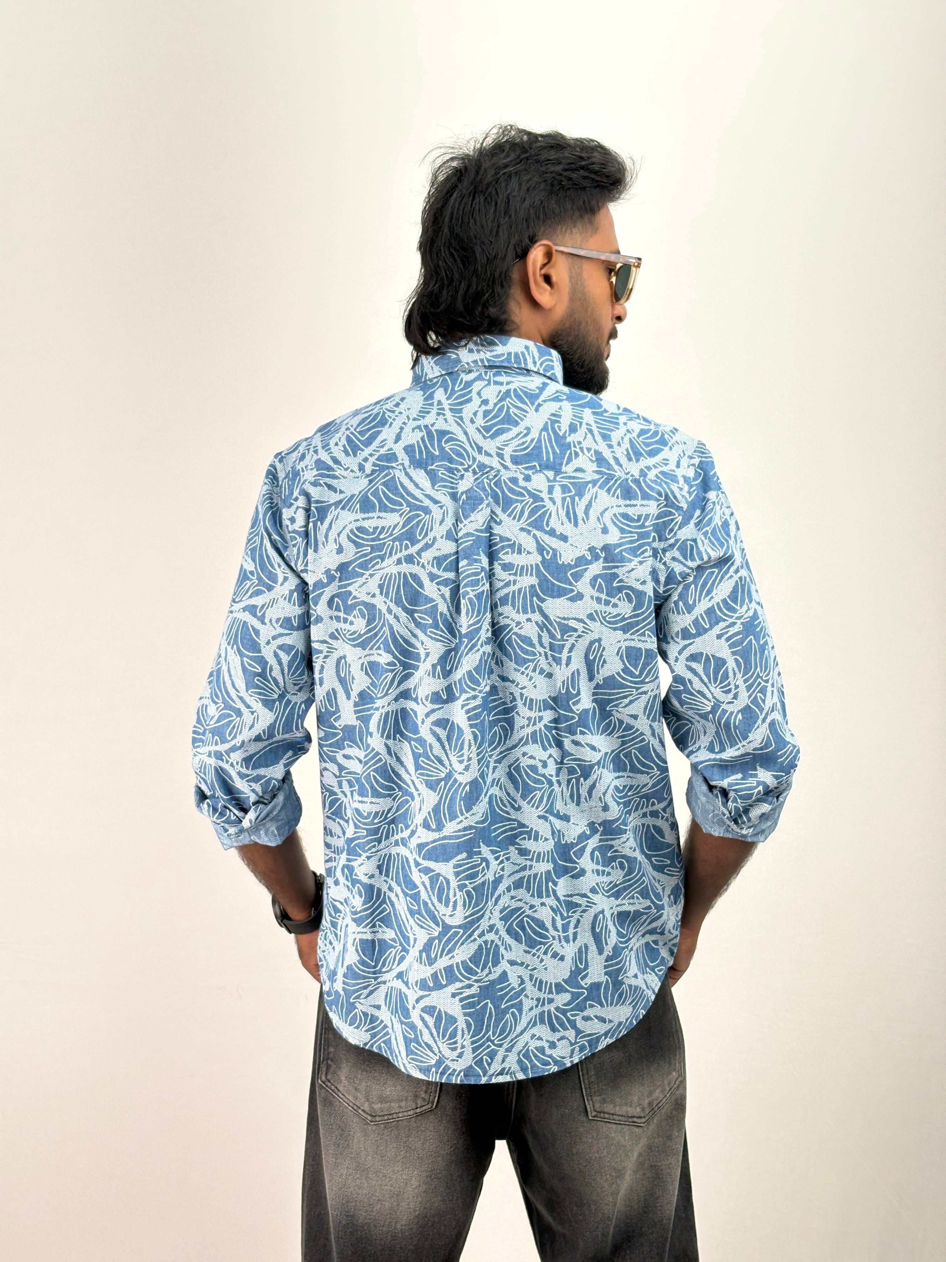 Blue 5 Denim Printed Shirt