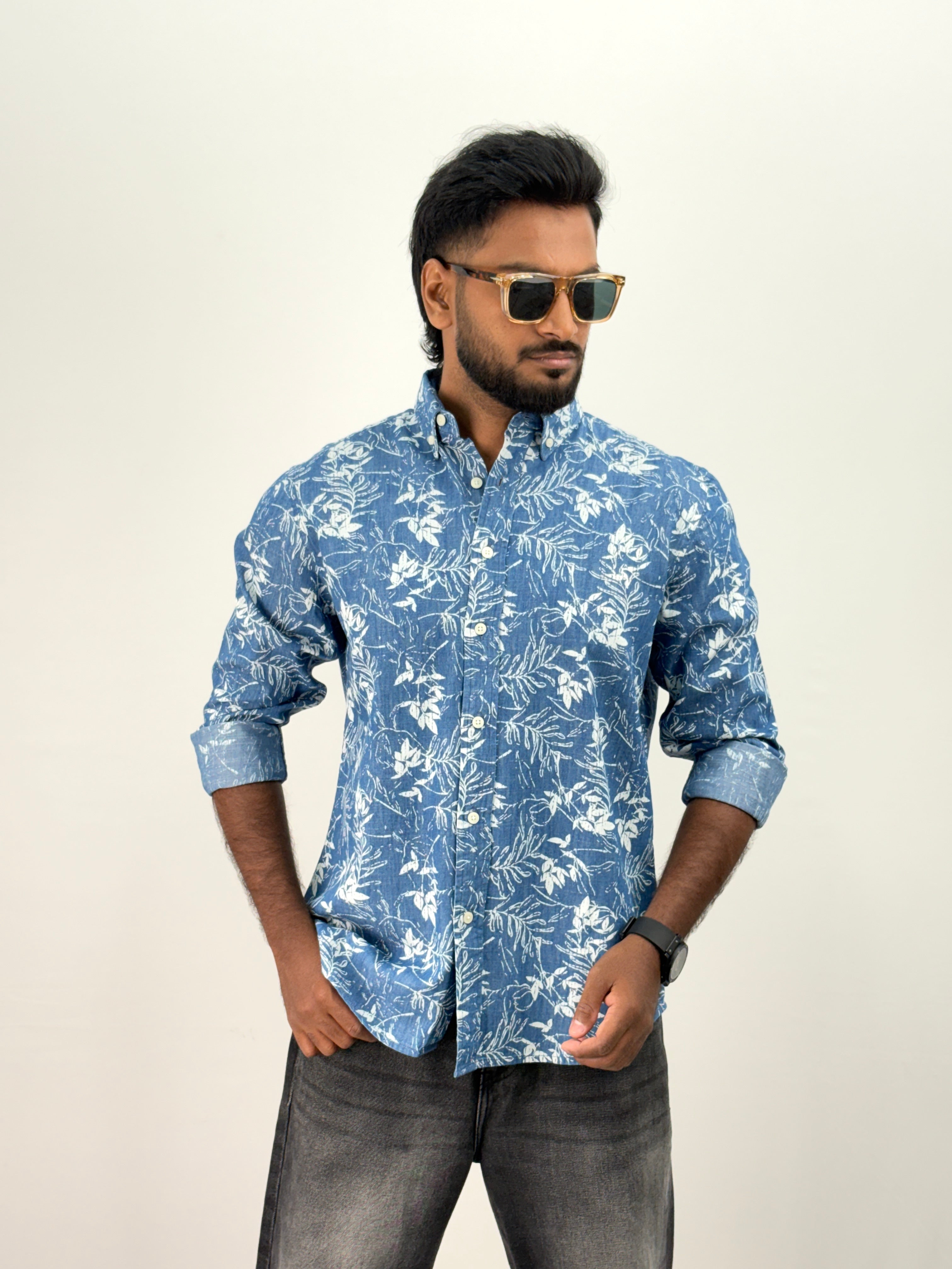 Blue 6 Denim Printed Shirt