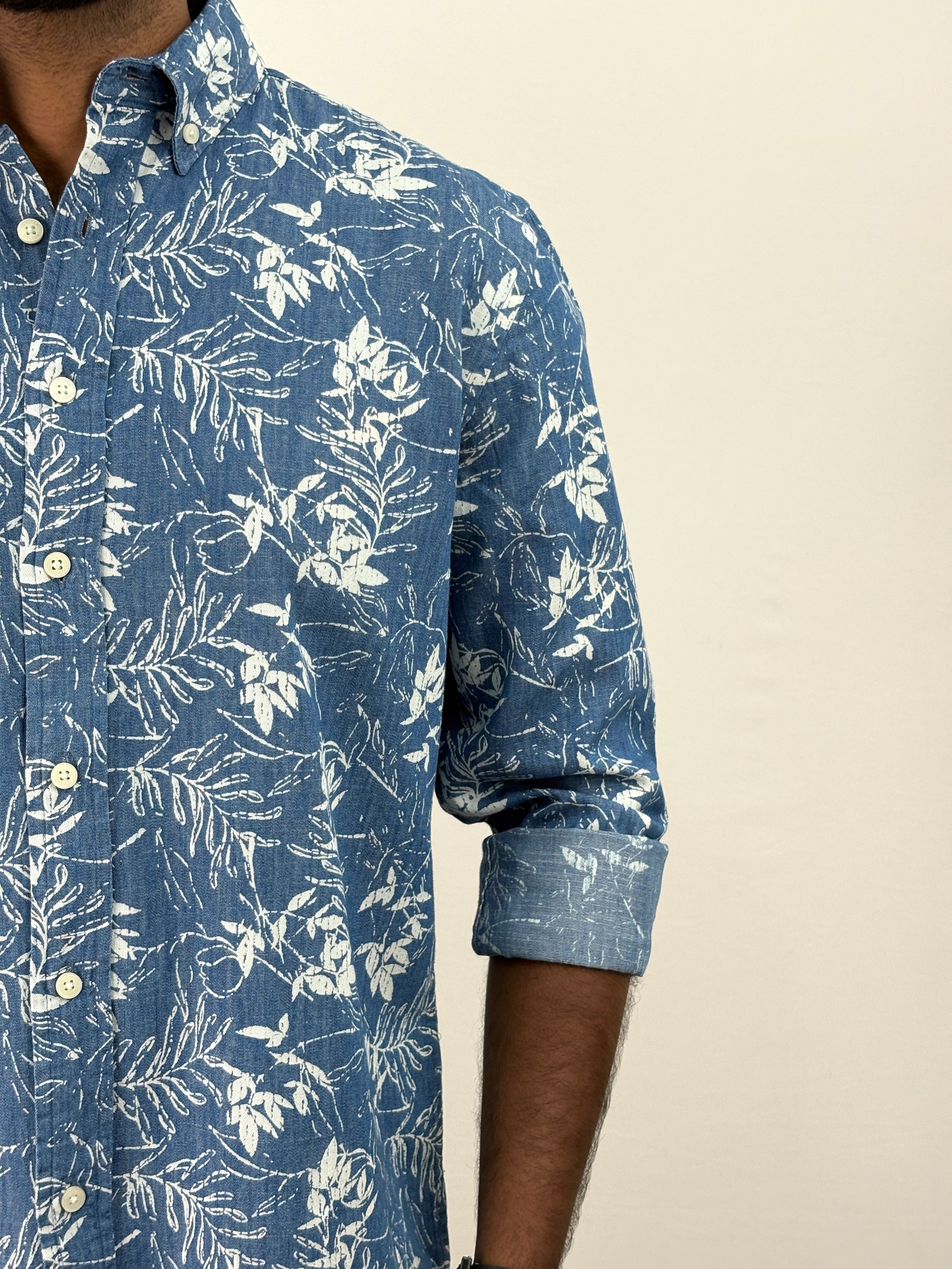 Blue 6 Denim Printed Shirt