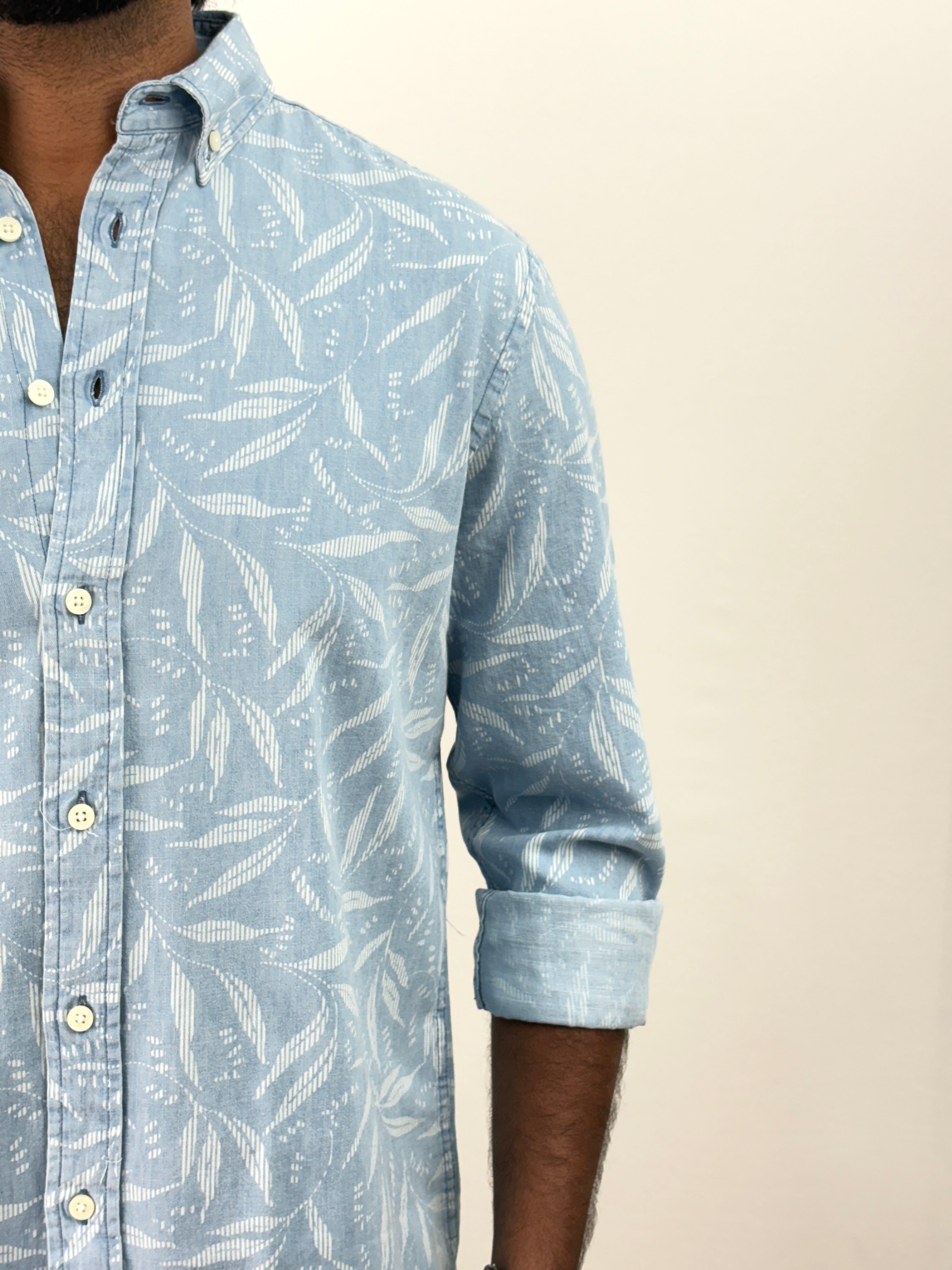 Ice Blue 3 Denim Printed Shirt
