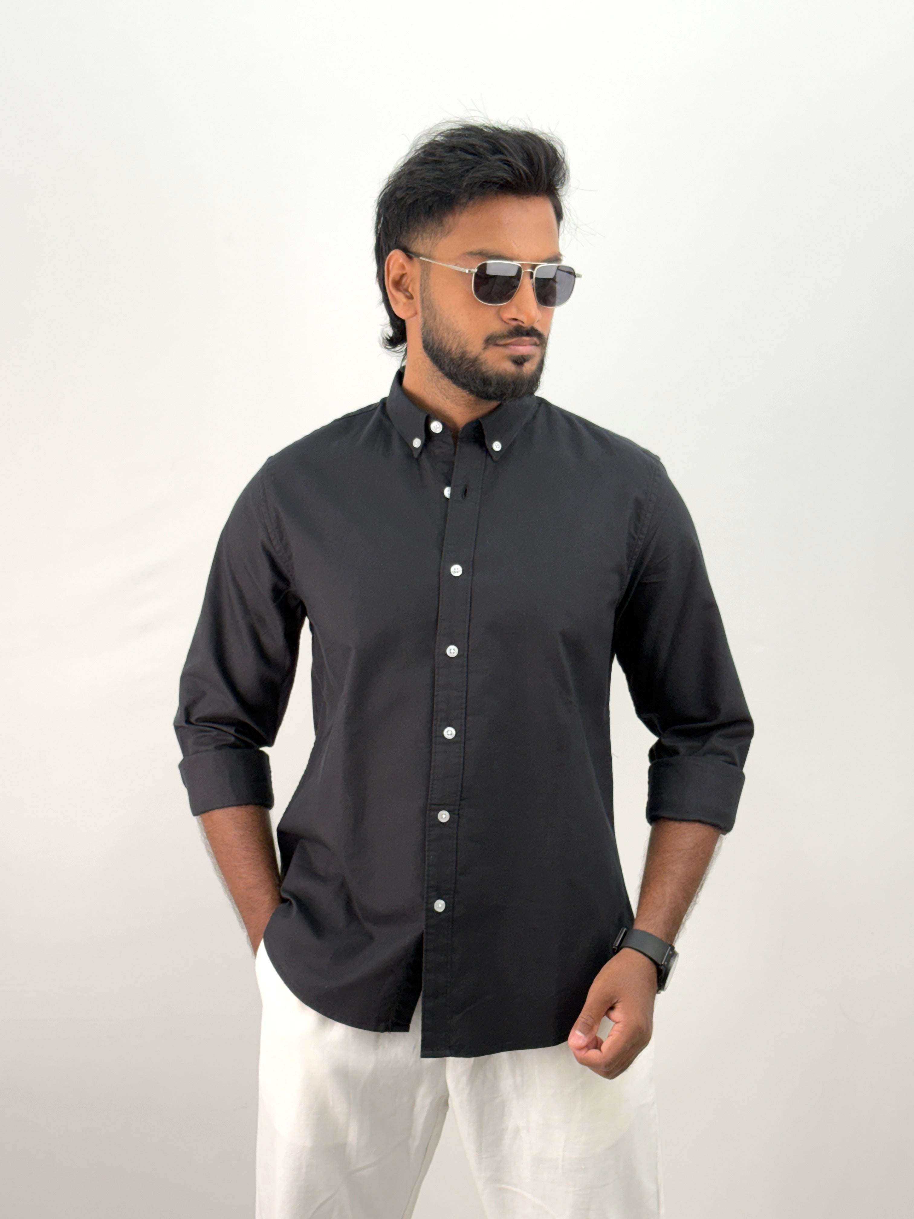 Black Elbow Patch Shirt