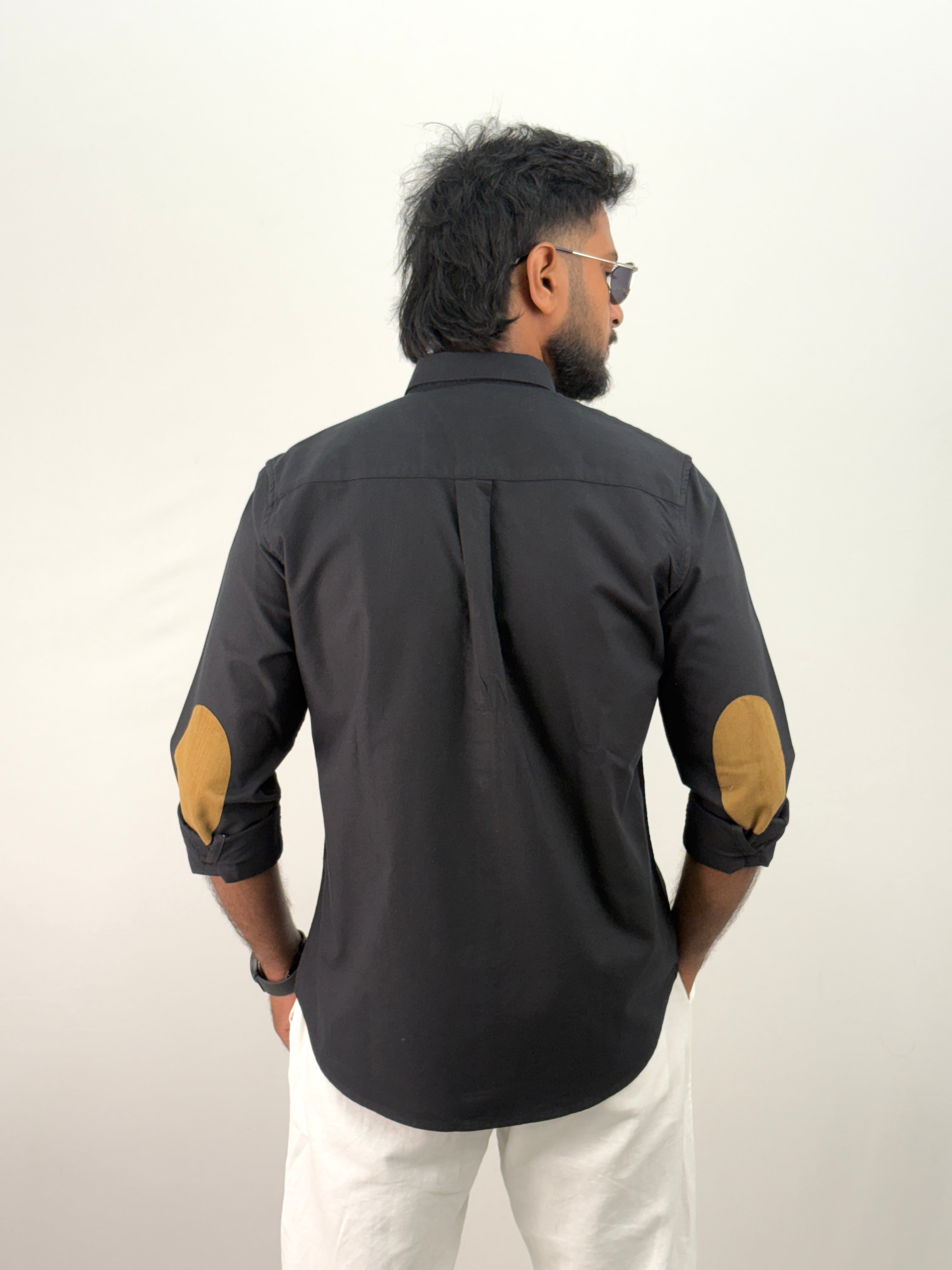 Black Elbow Patch Shirt