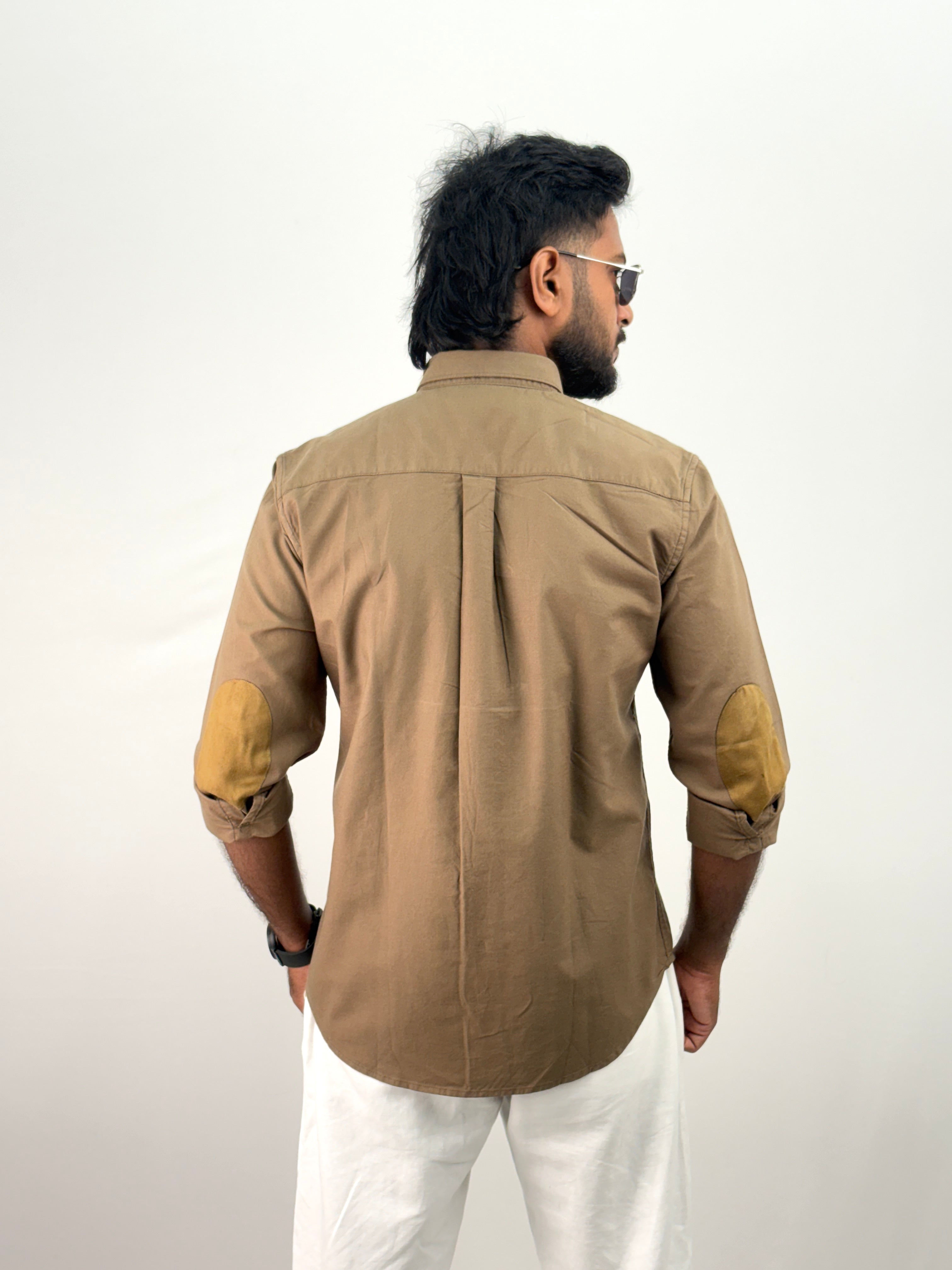 Khaki Elbow Patch Shirt