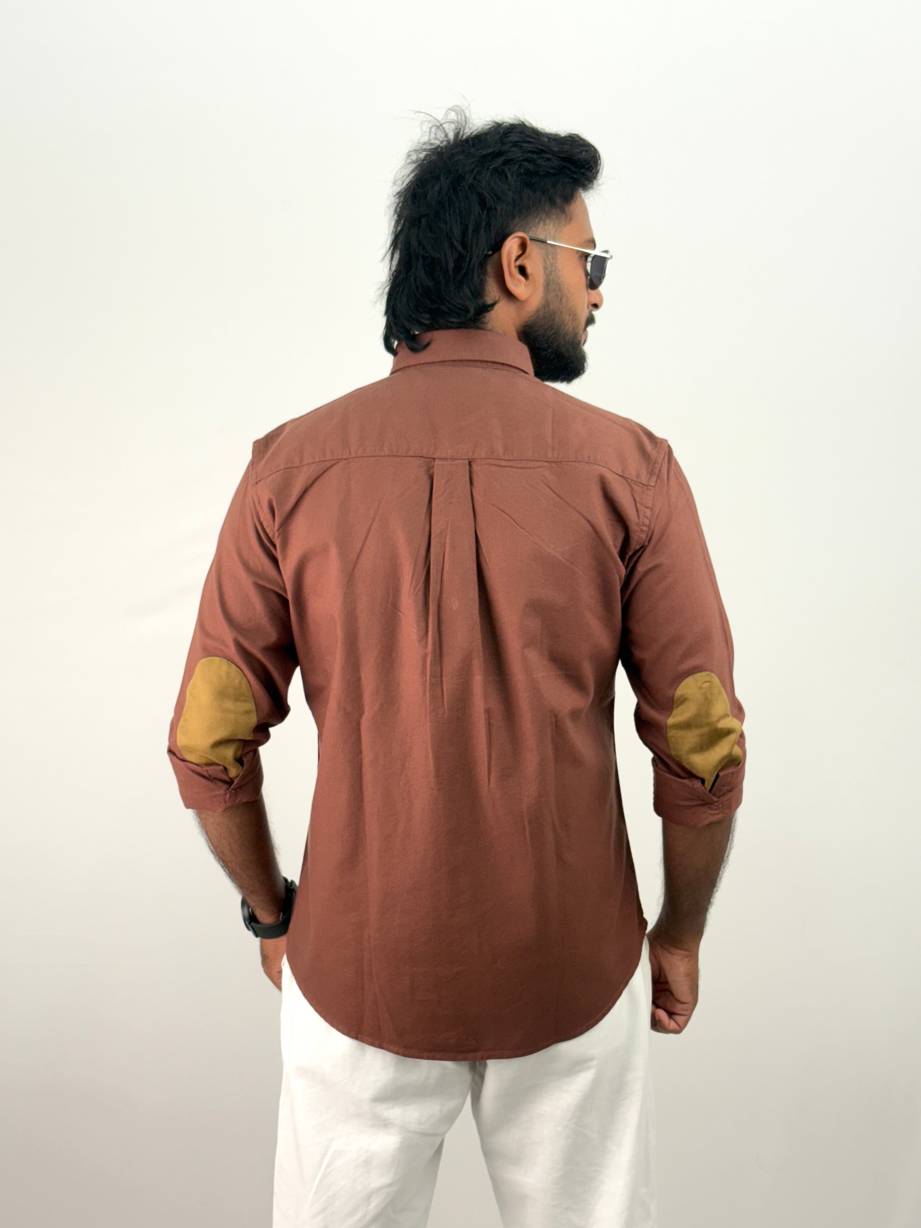 Brown Elbow Patch Shirt