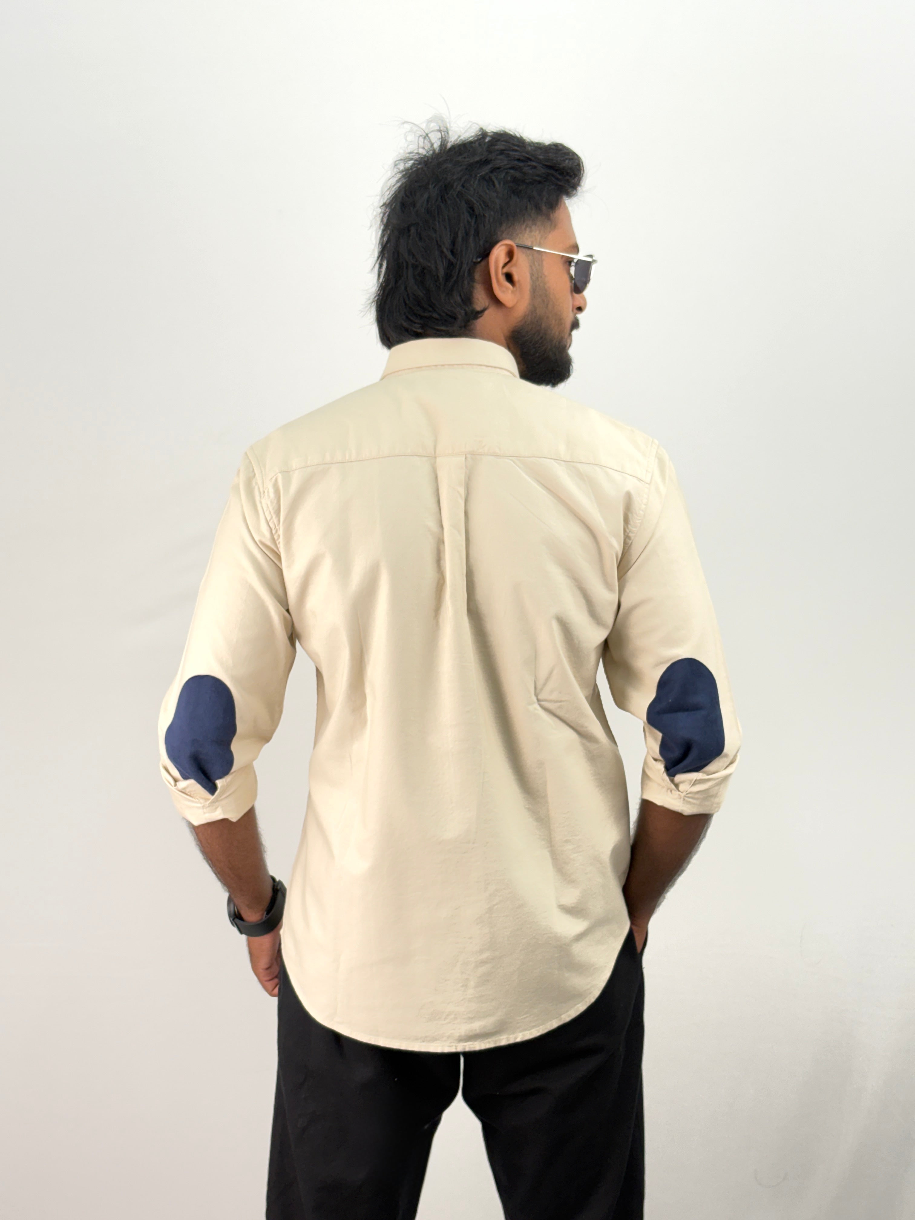 Beige Elbow Patch Shirt
