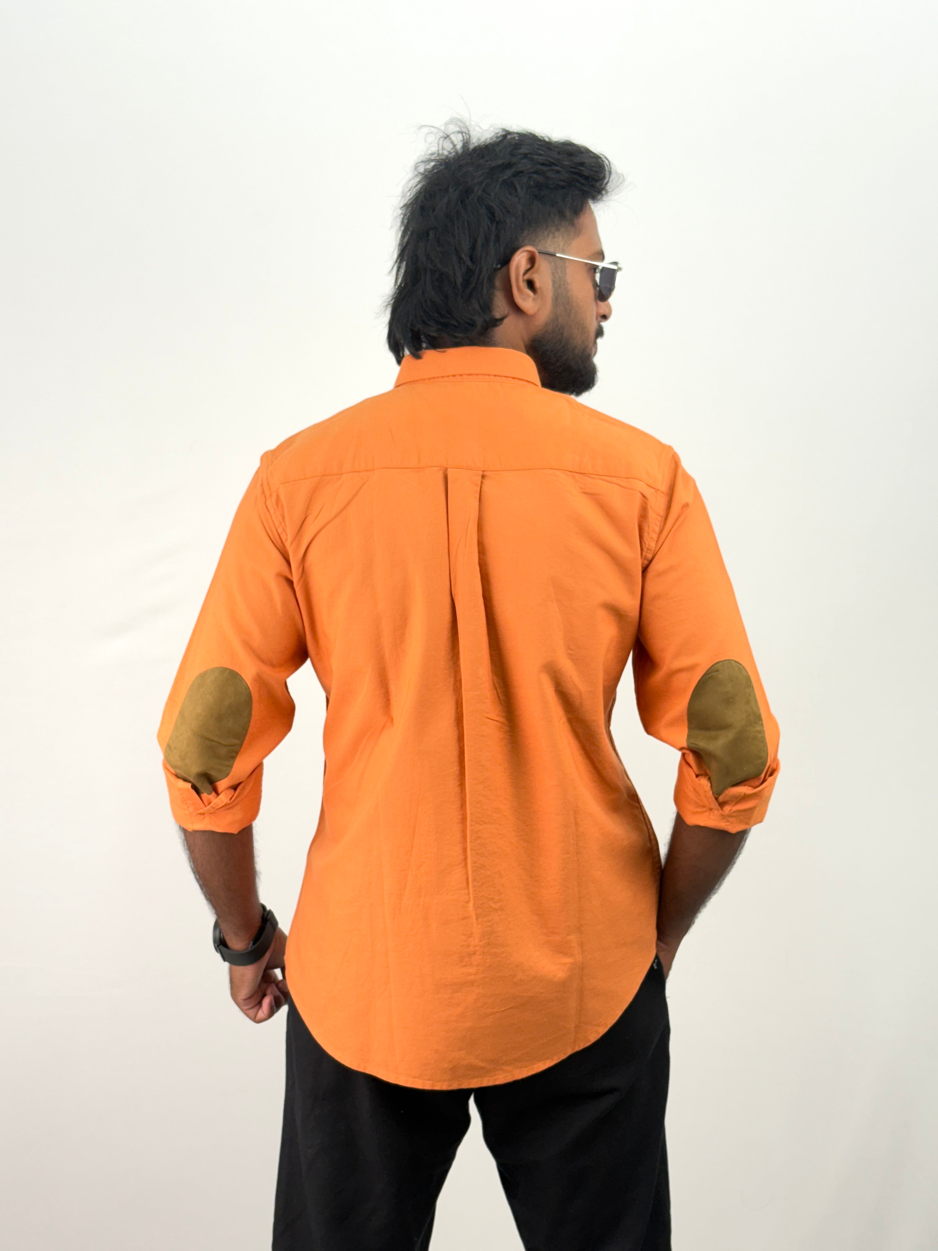 Orange Elbow Patch Shirt