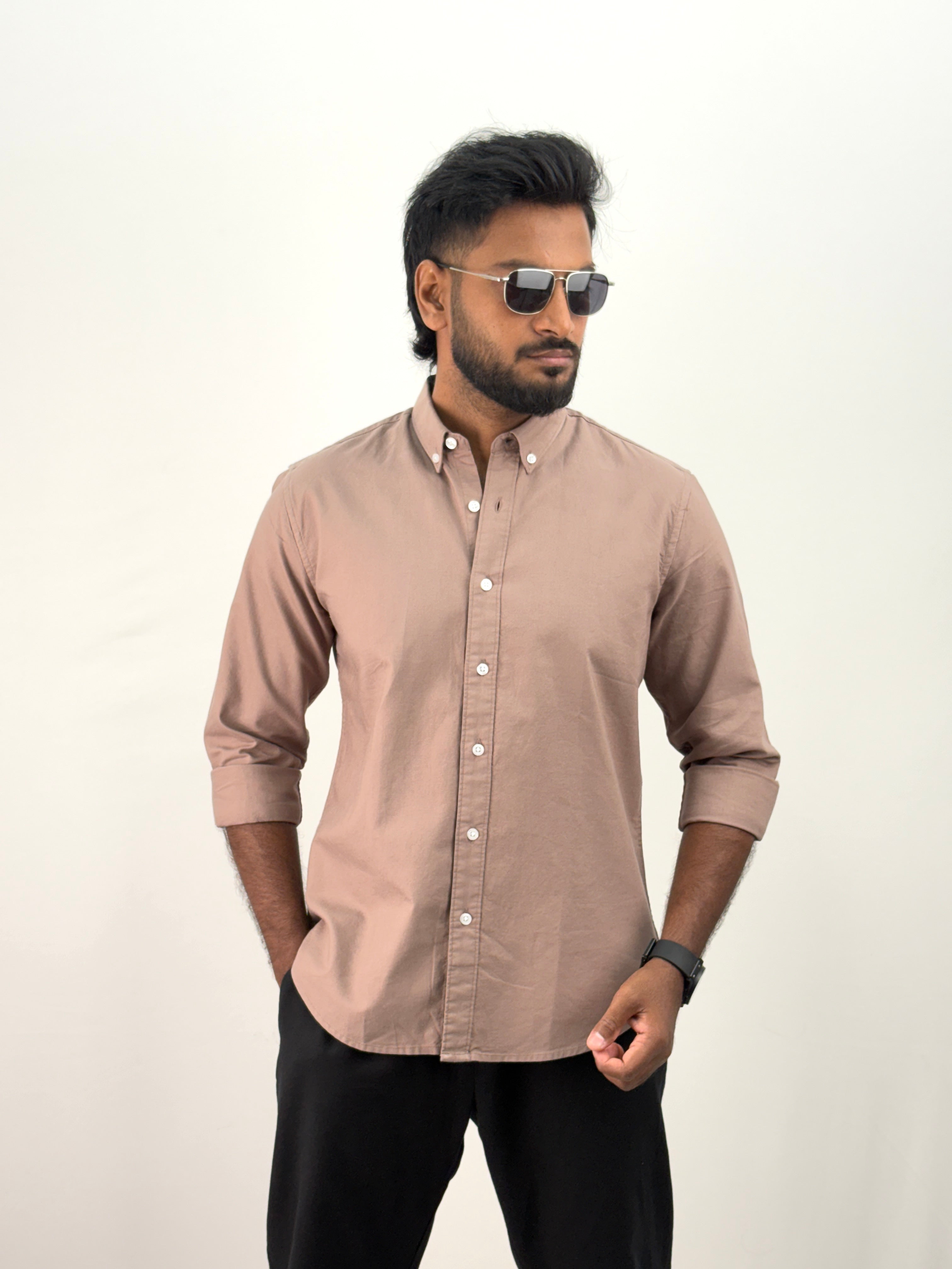 Mauve Elbow Patch Shirt