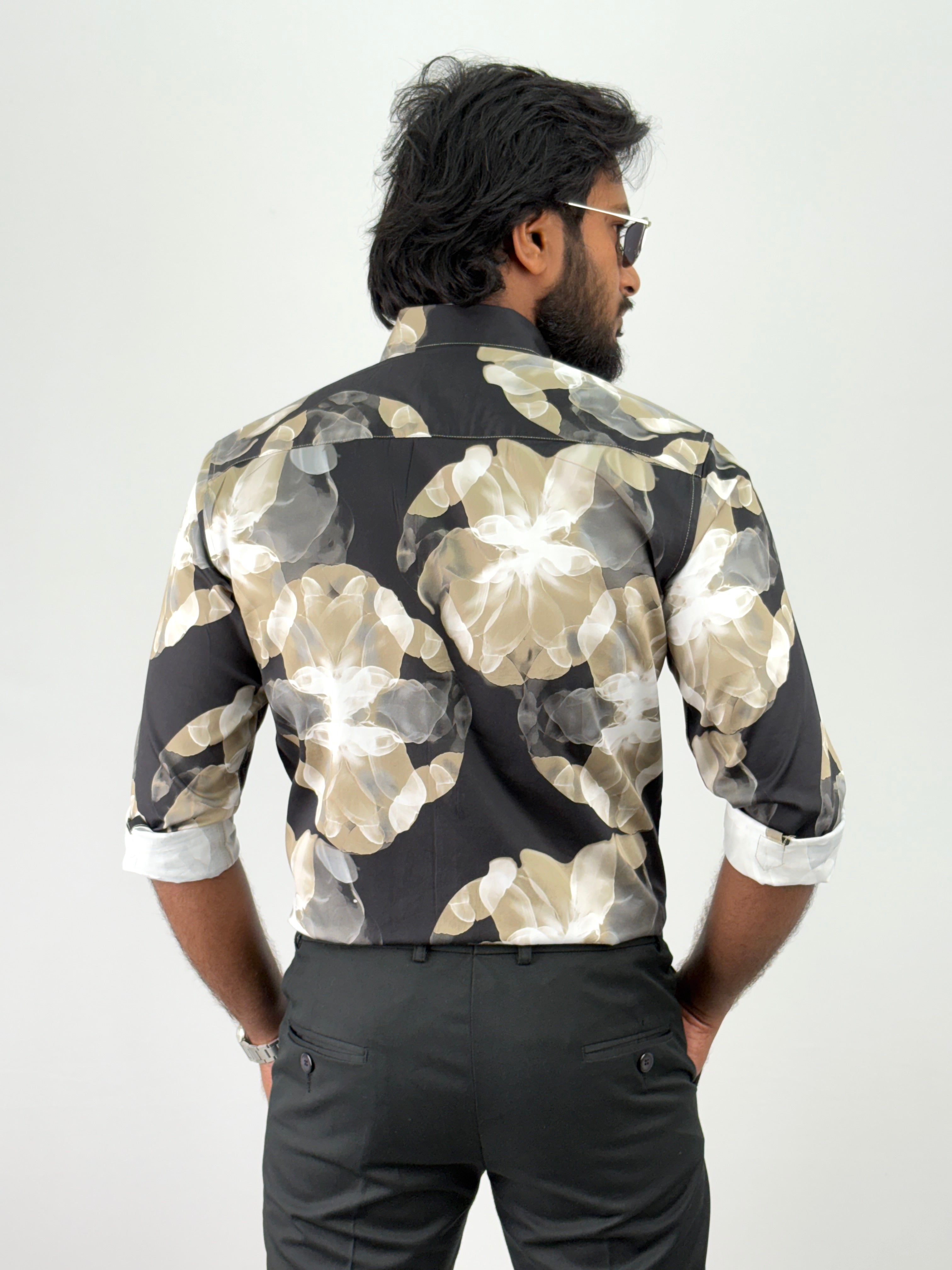 Black Olive Retro Printed Shirts