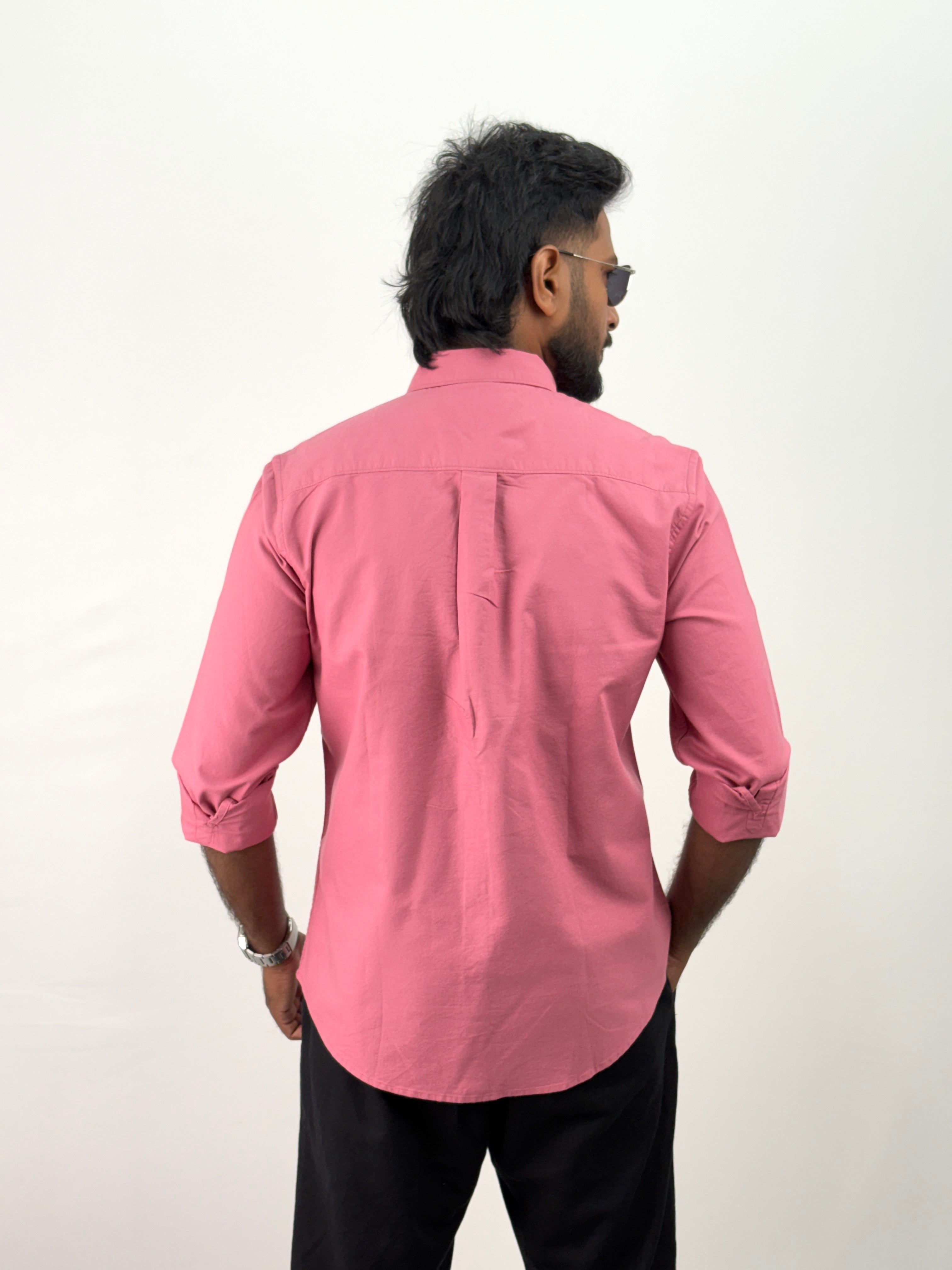 Pink Plain Oxford Shirt