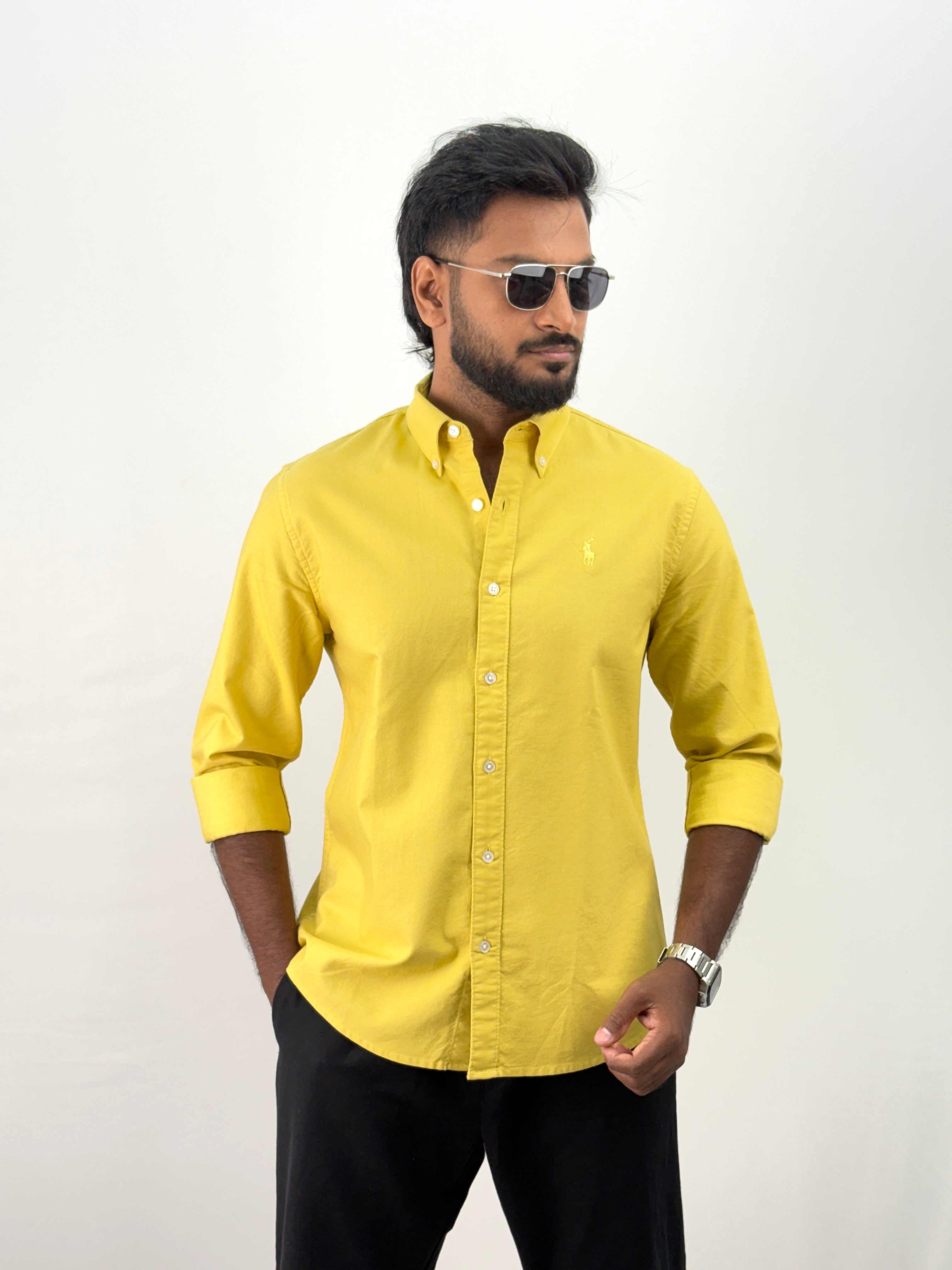 Yellow Plain Oxford Shirt