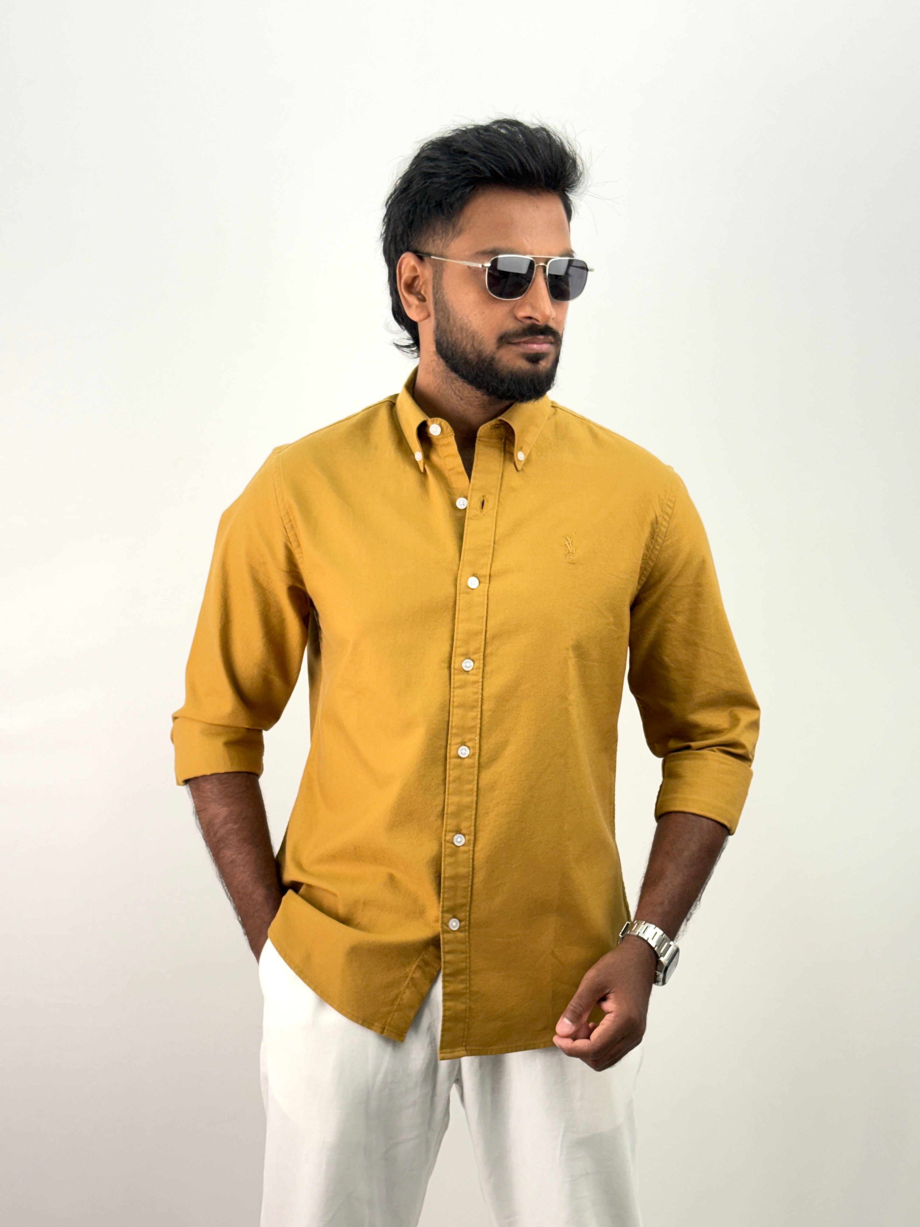 Mustard Plain Oxford Shirt