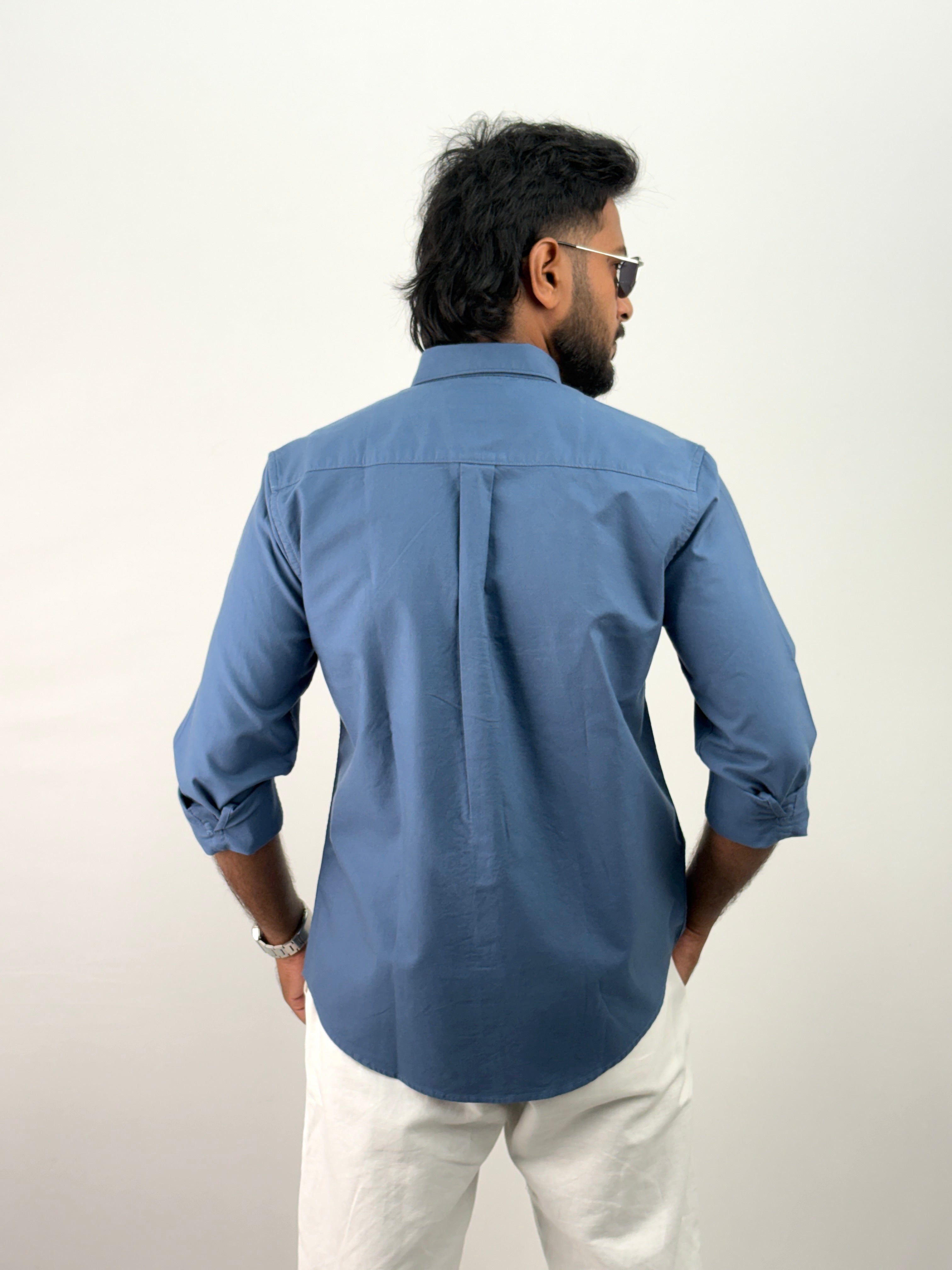 Blue Plain Oxford Shirt