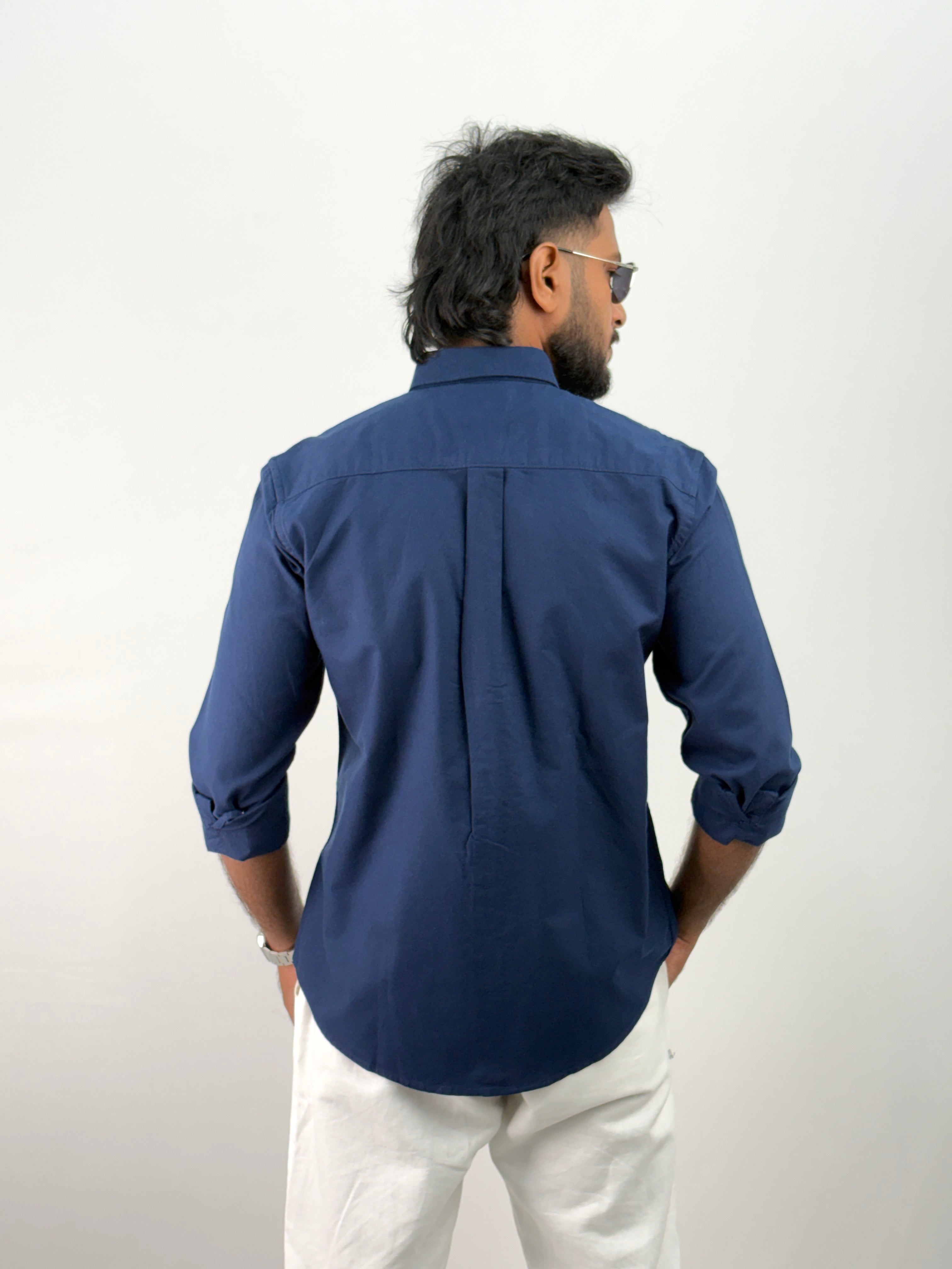 Navy Plain Oxford Shirt