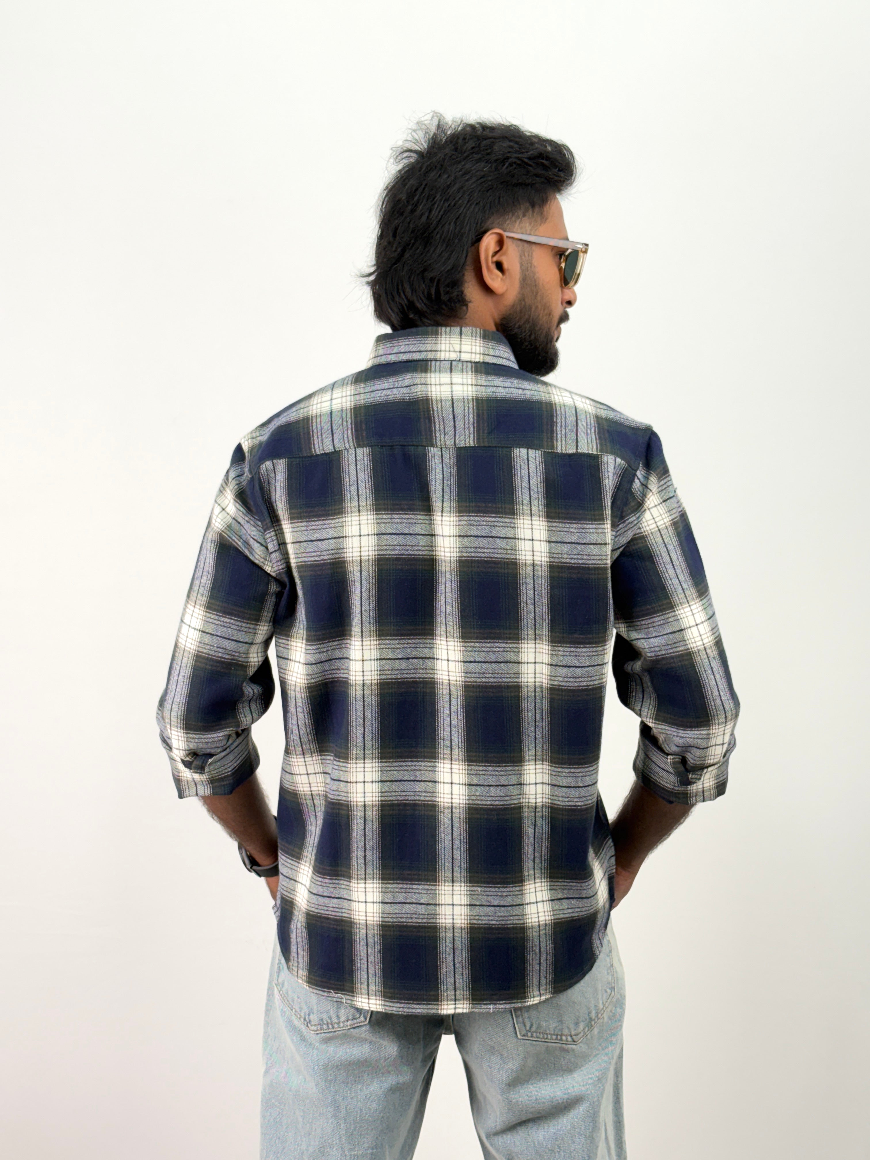 White Green Flannel Shirt