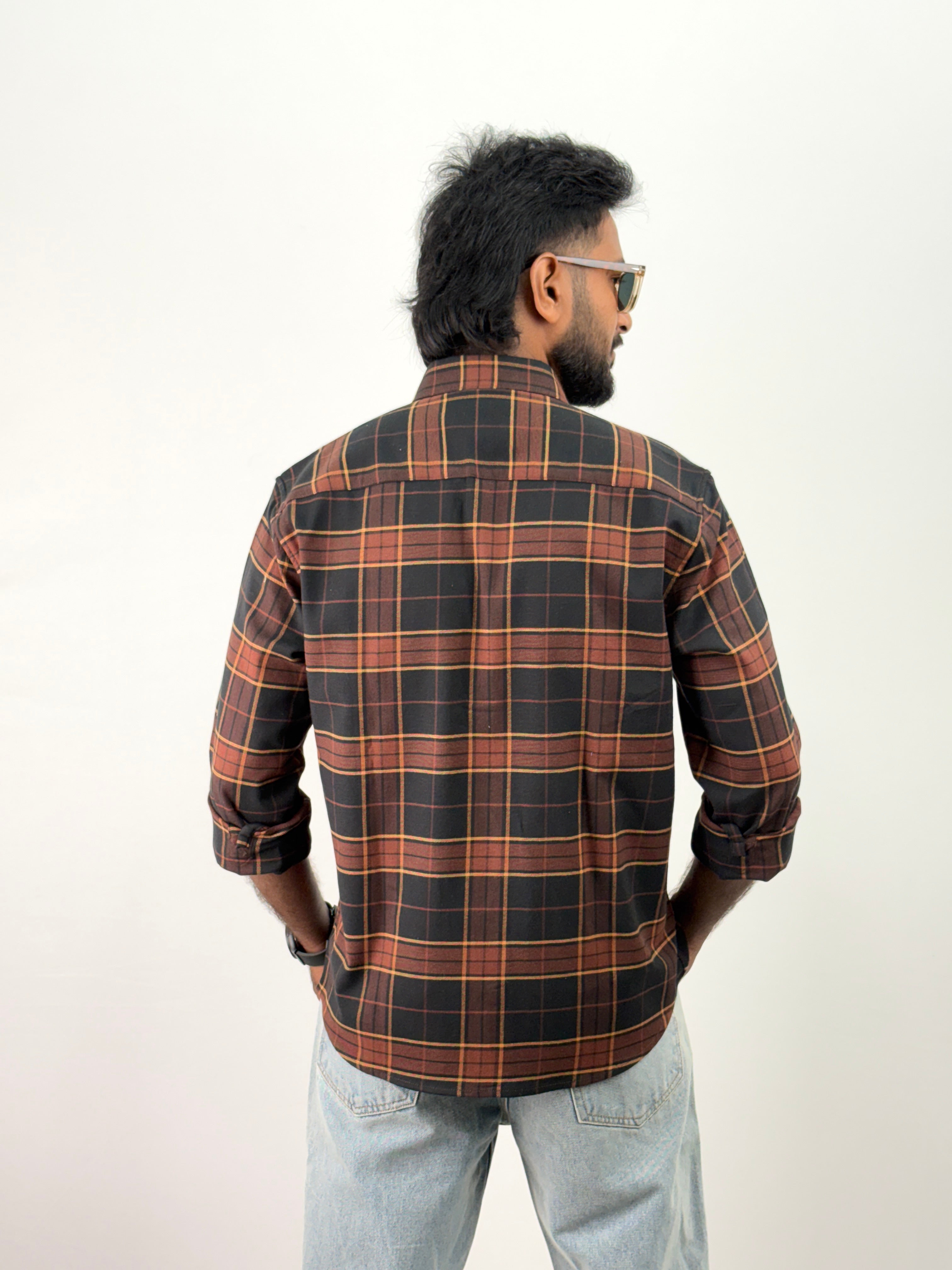 Black Brown Flannel Shirt