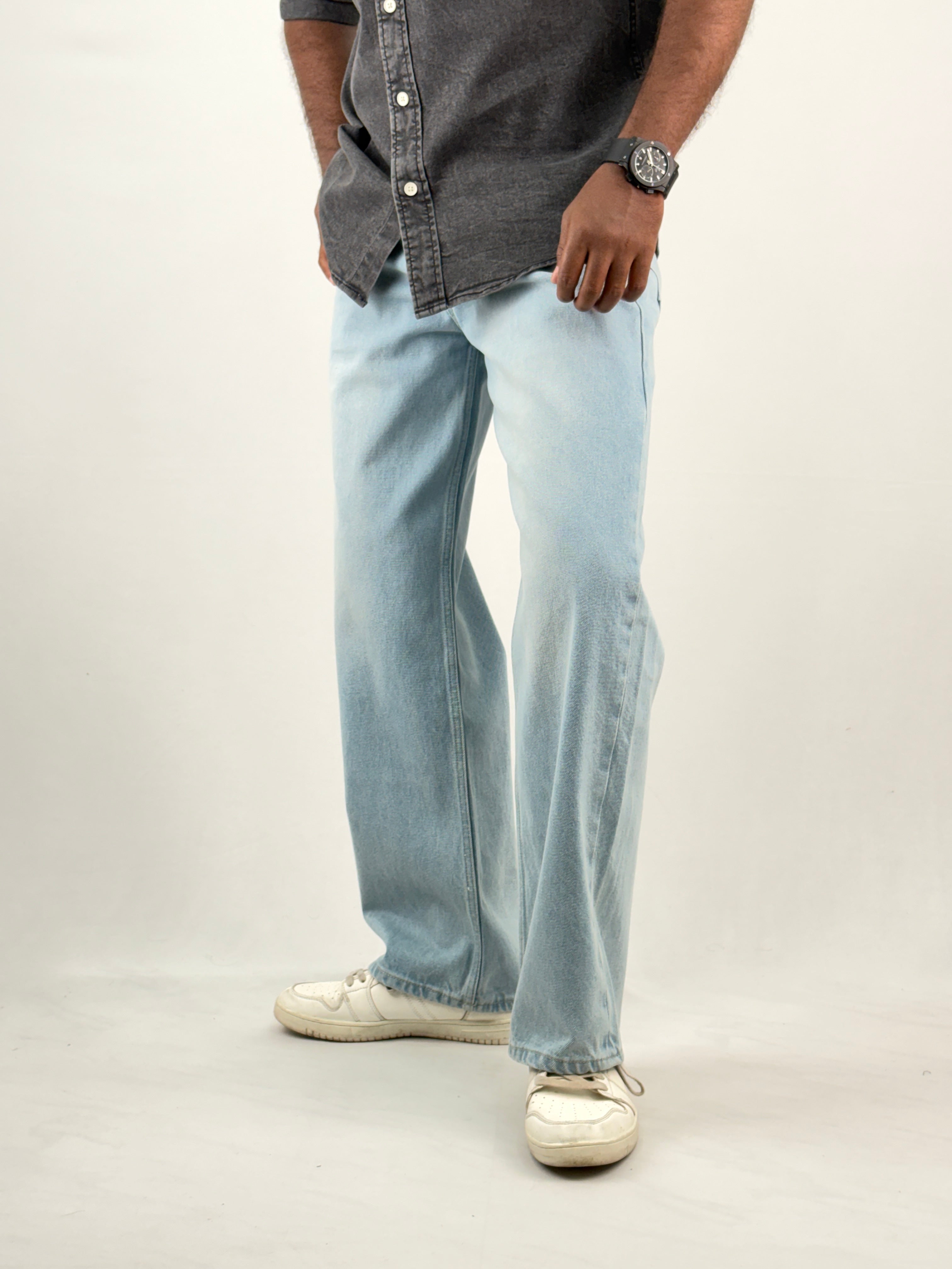 Ice Blue Baggy Jean
