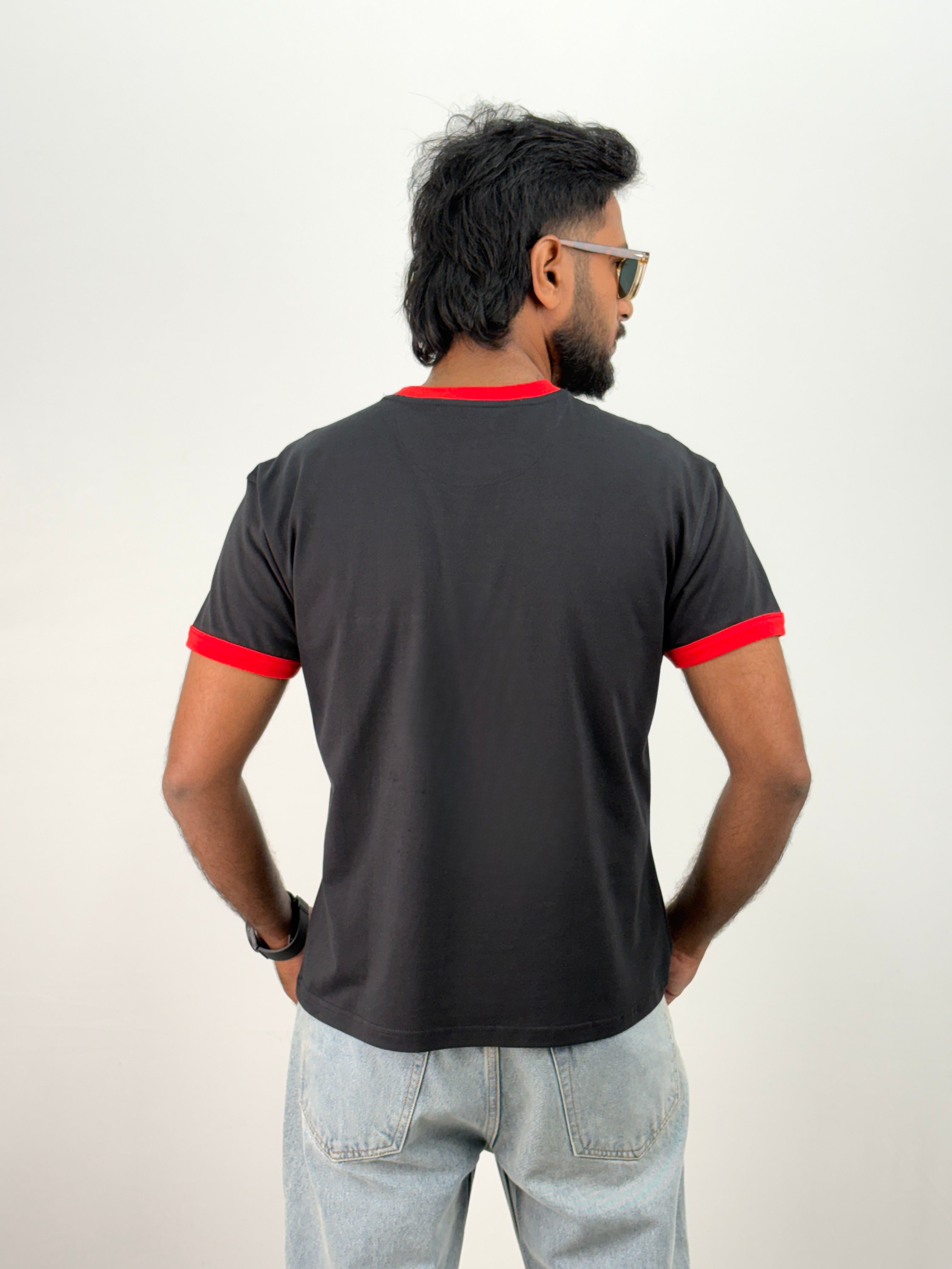Black Cropped Ringer T-Shirt