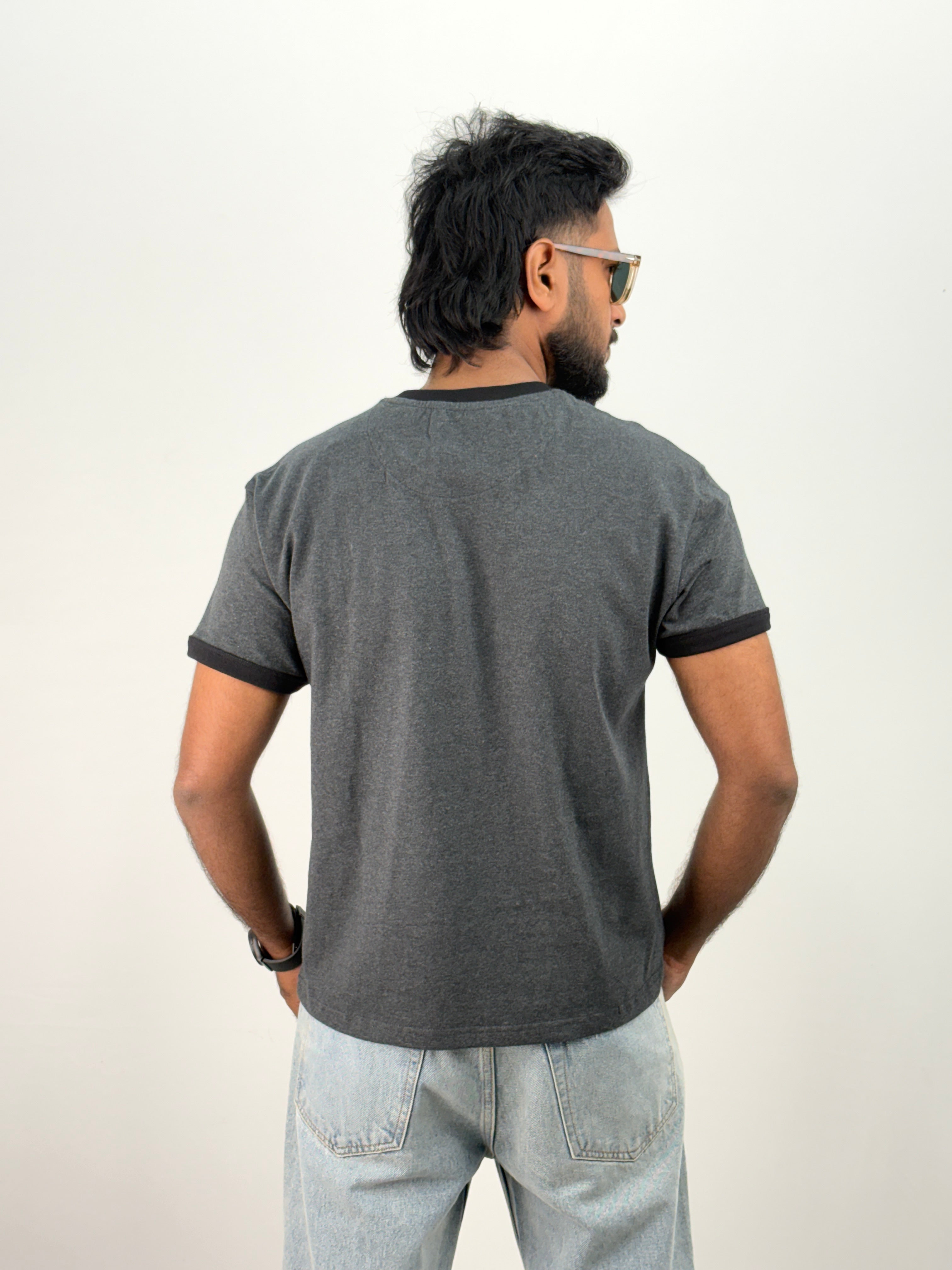 Charcoal Cropped Ringer T-Shirt